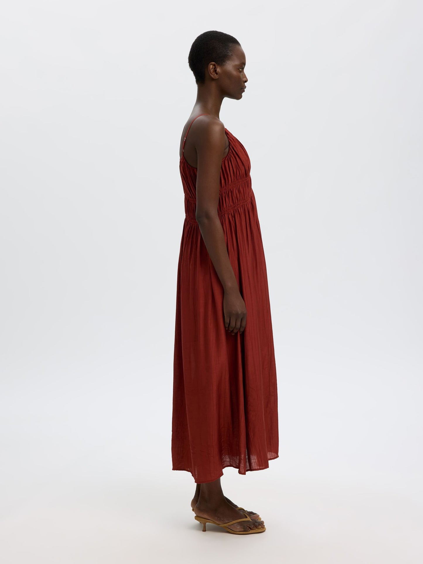 Jackie Ankle Dress - Cherry Mahogany
