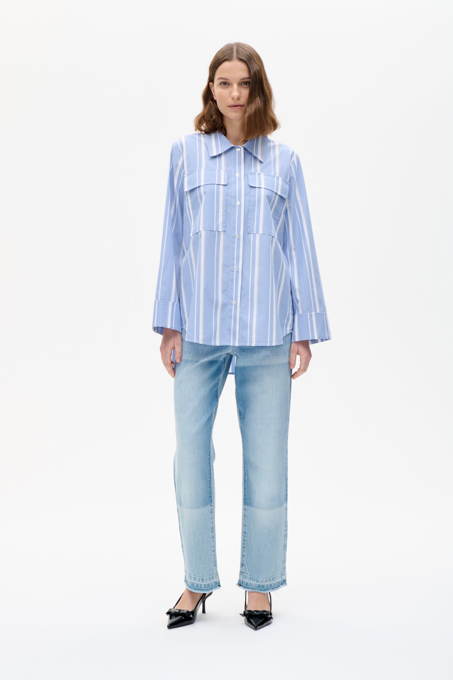 Milo Blouse - Breezy Blue Stripe