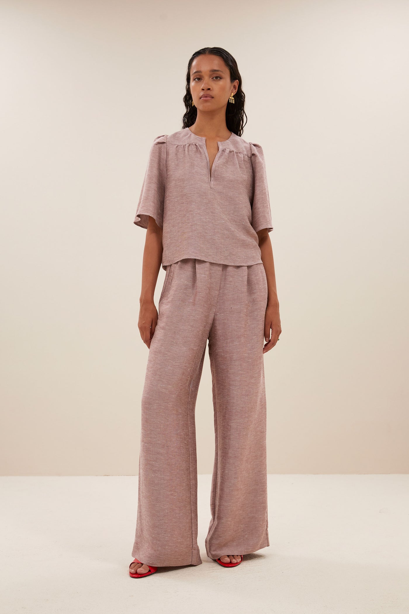 Blake Gloss Blouse - Mellow Rose