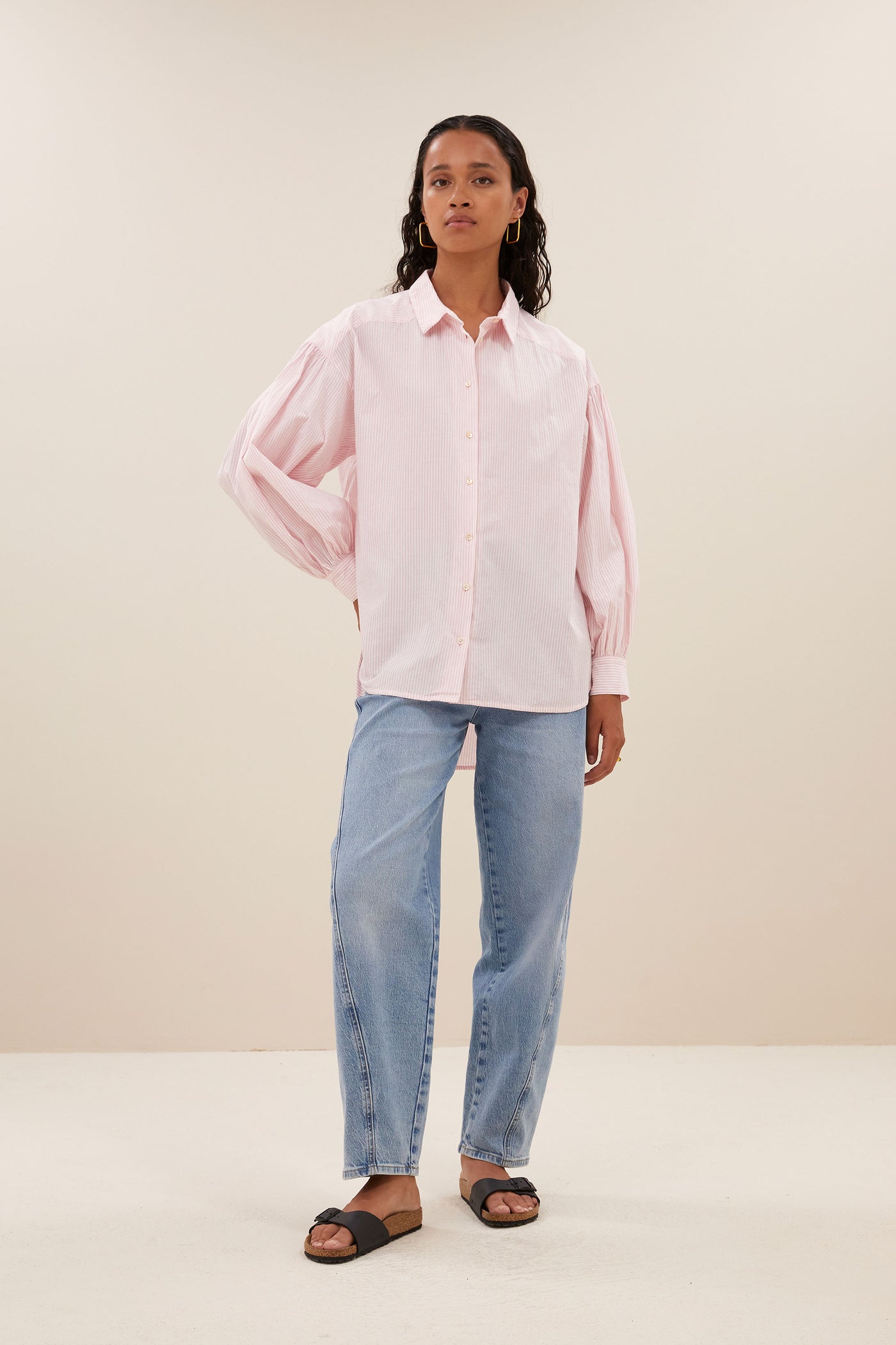 Sarah Pink Pinstripe Blouse - Pink