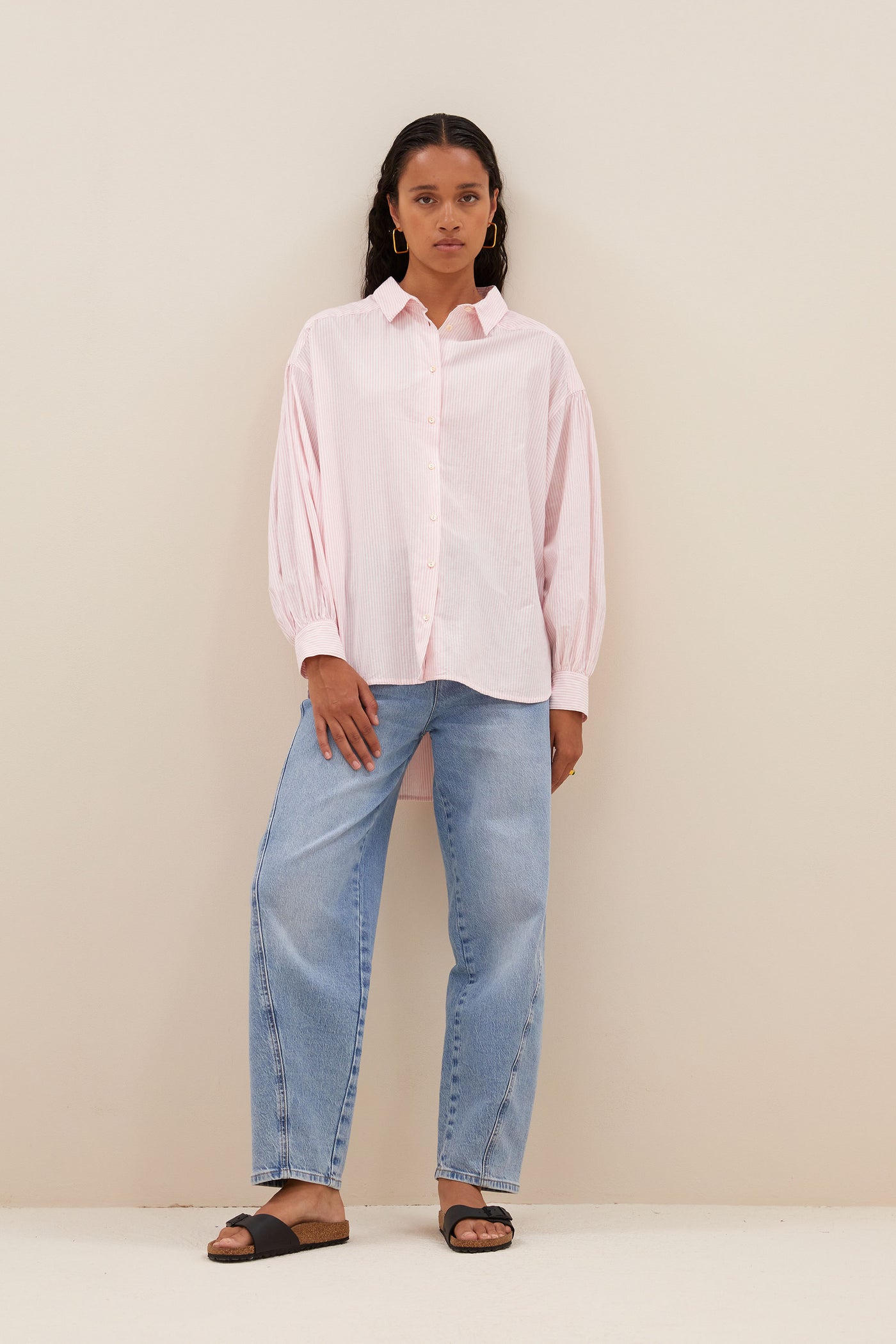 Sarah Pink Pinstripe Blouse - Pink