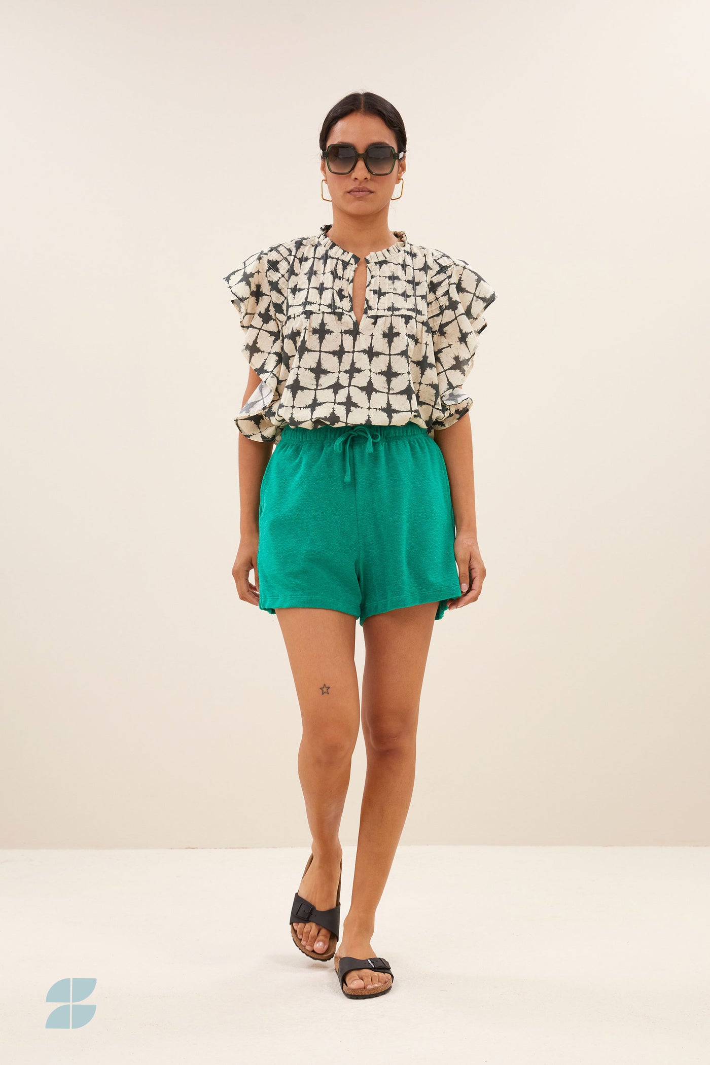 Kid Slub Shorts - Green Lake