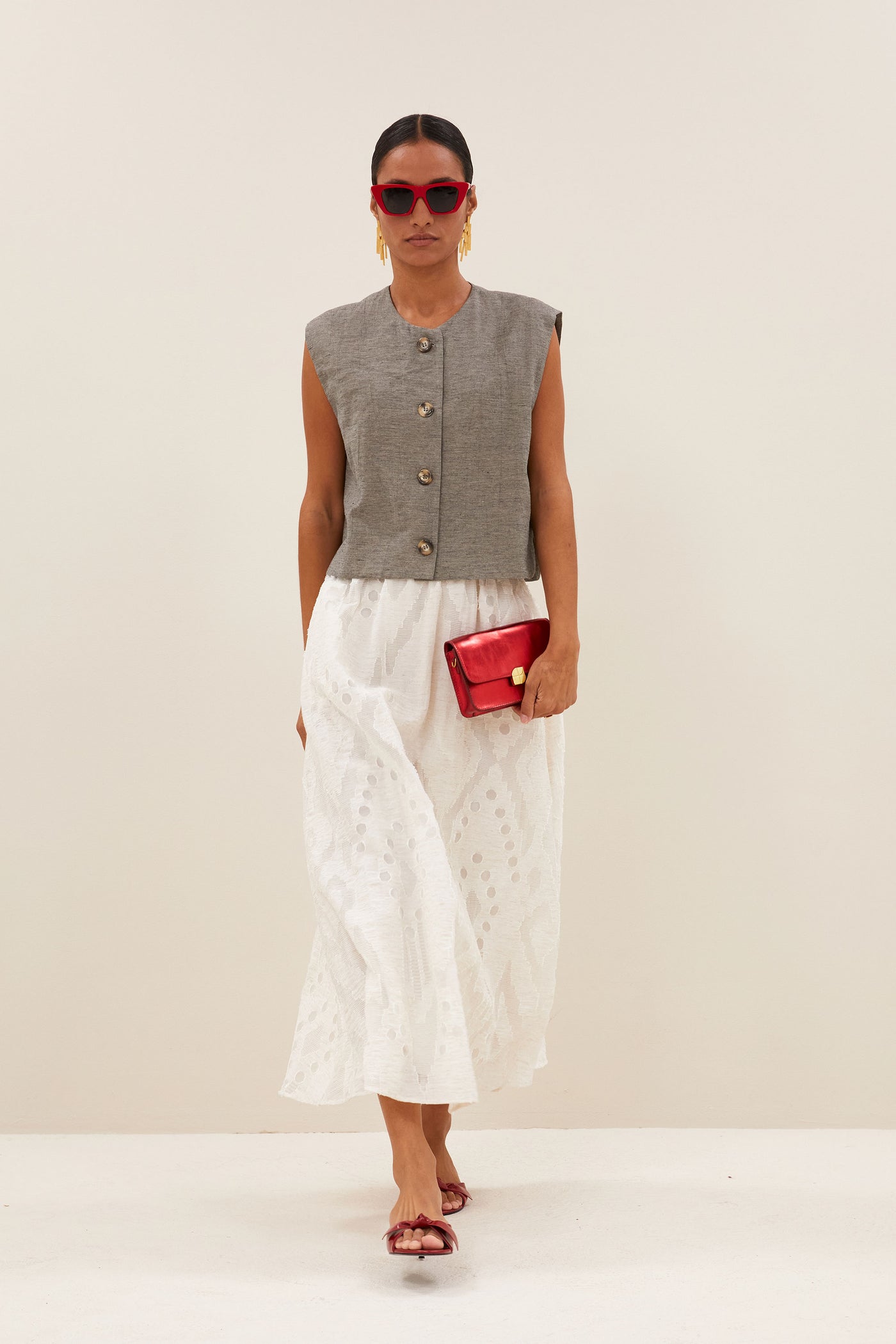 Nori Melange Gilet - Charcoal Melee