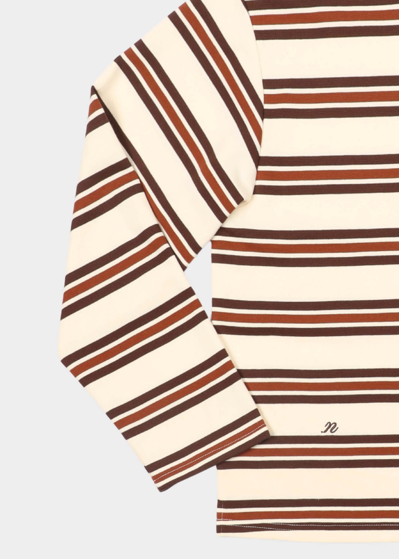 Auric Striped Polo - Dark Brown/ Beige