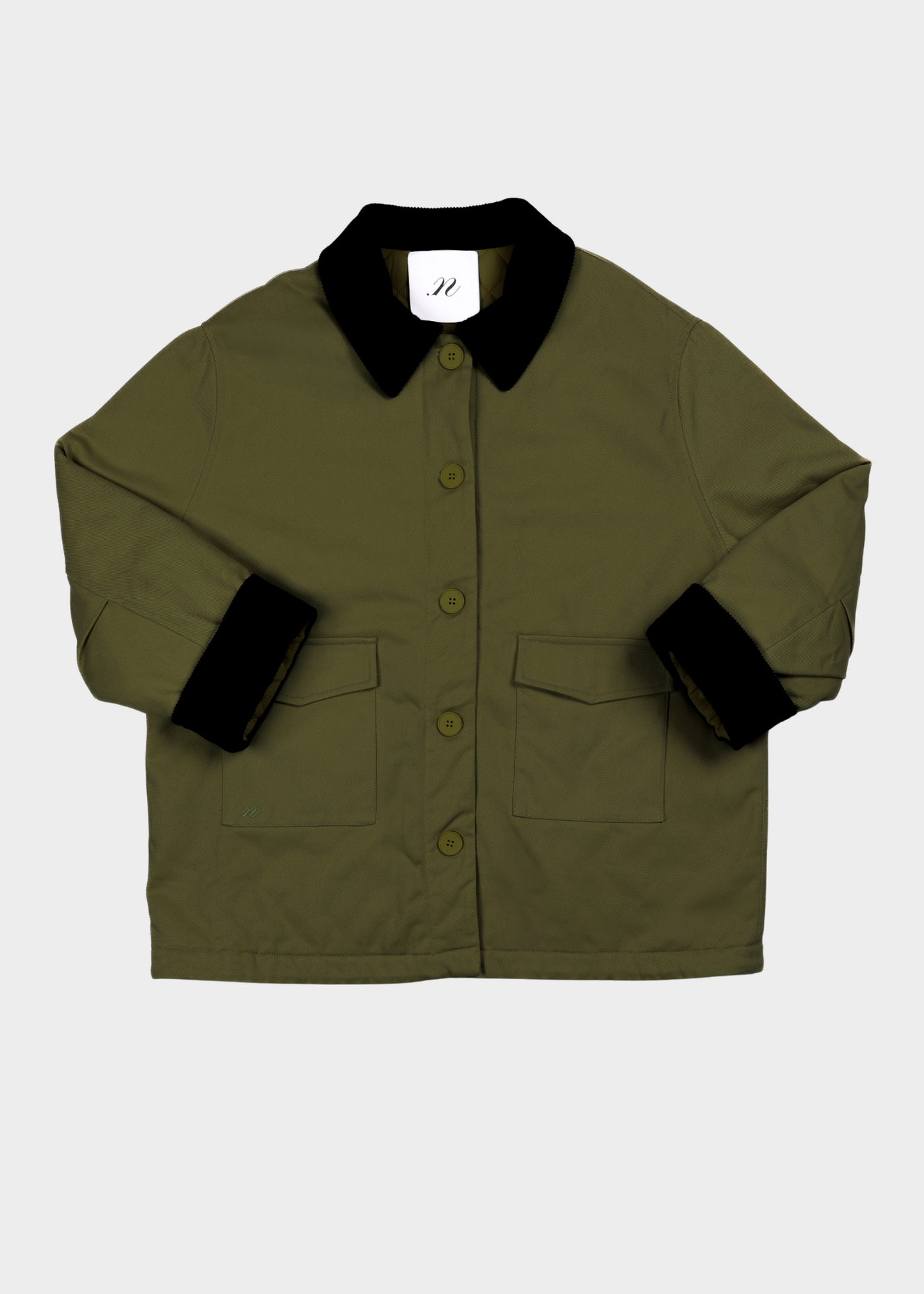 Boris Babour Style Jacket - Khaki/ Blue