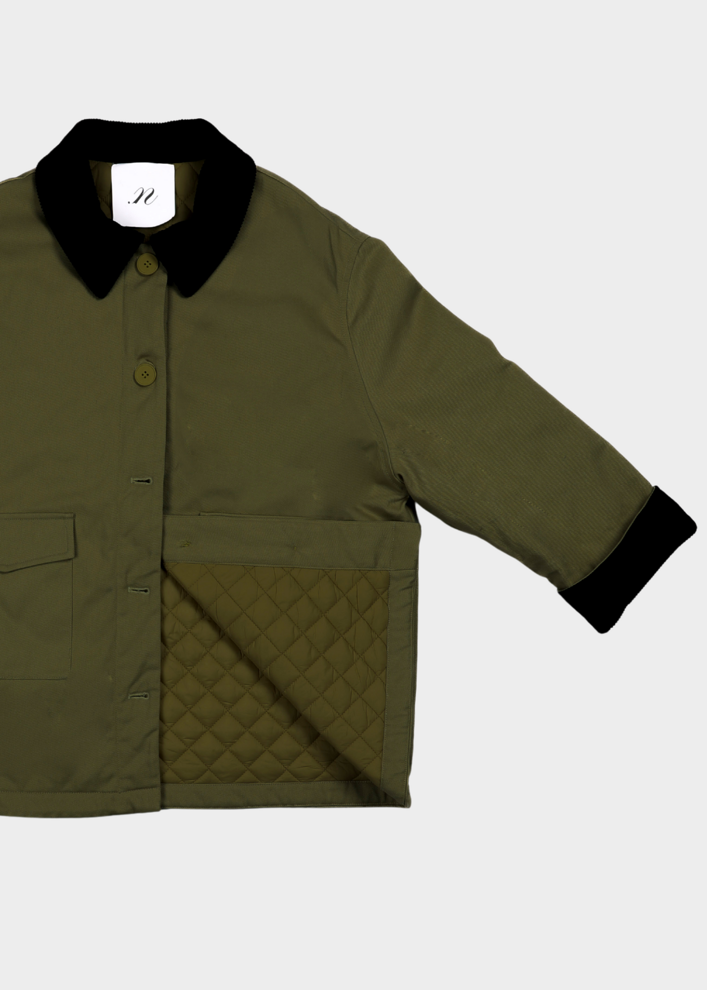 Boris Babour Style Jacket - Khaki/ Blue