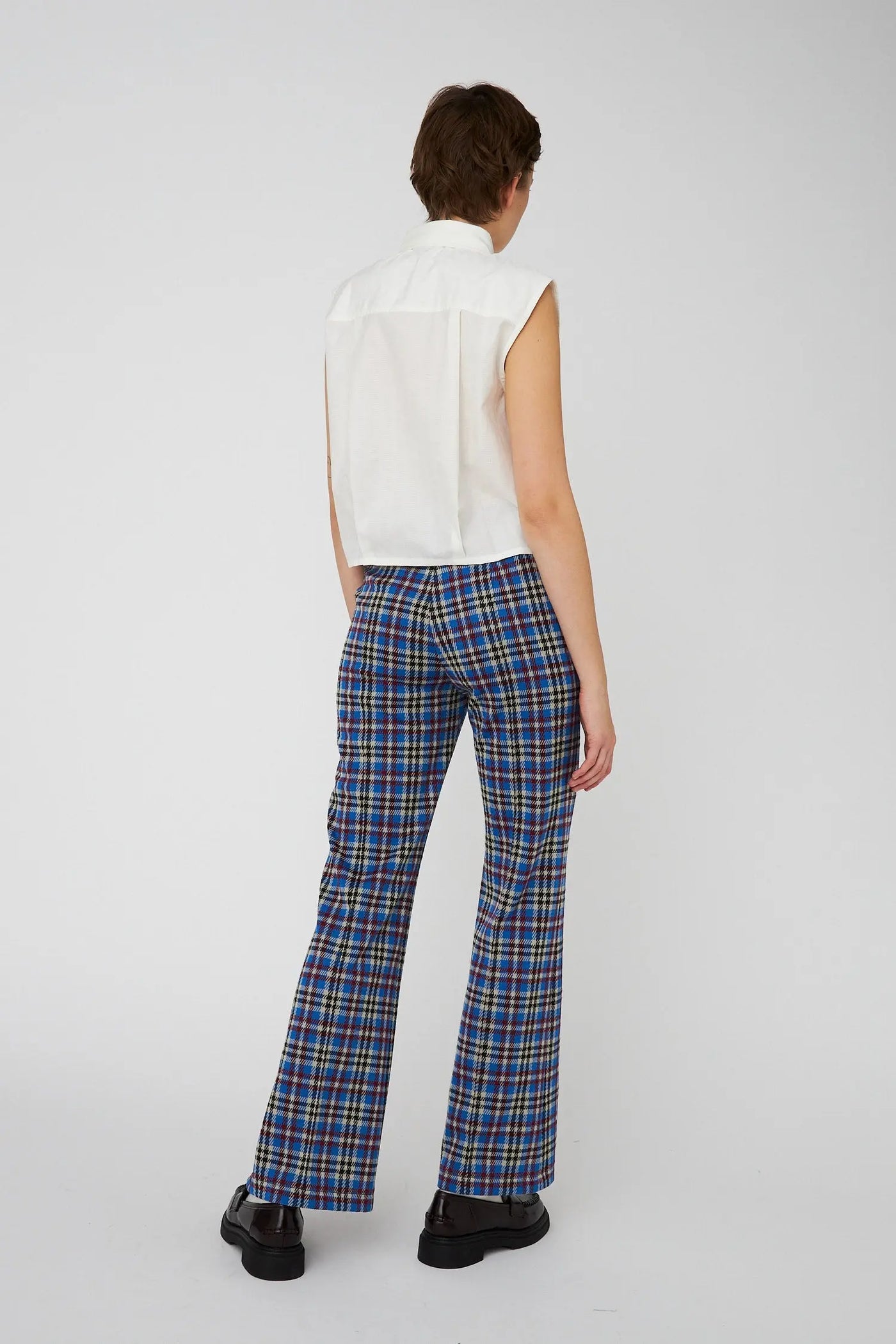Checked Flared Pants - Multi Checks