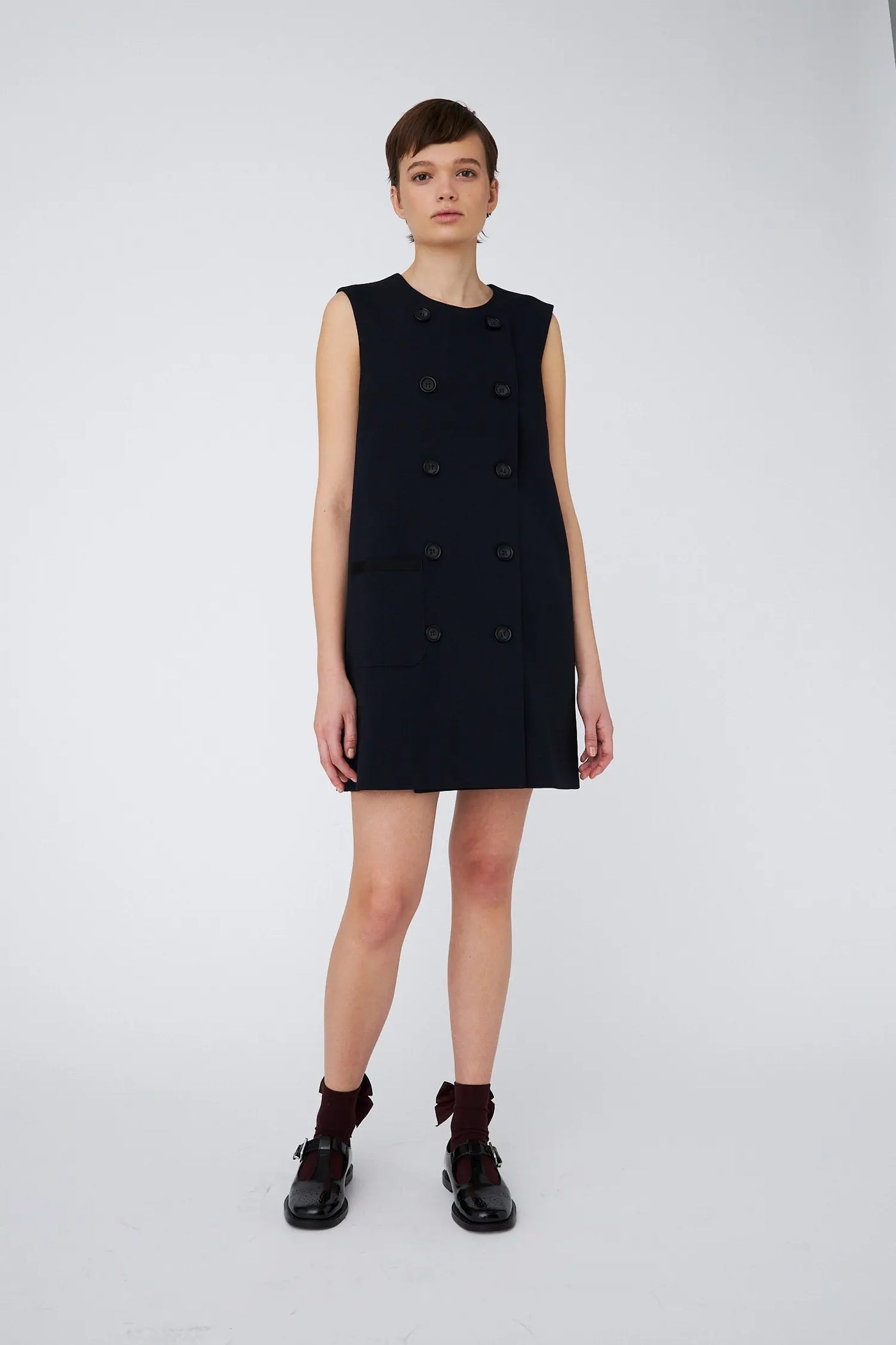 Double Breasted Mini Dress - Navy