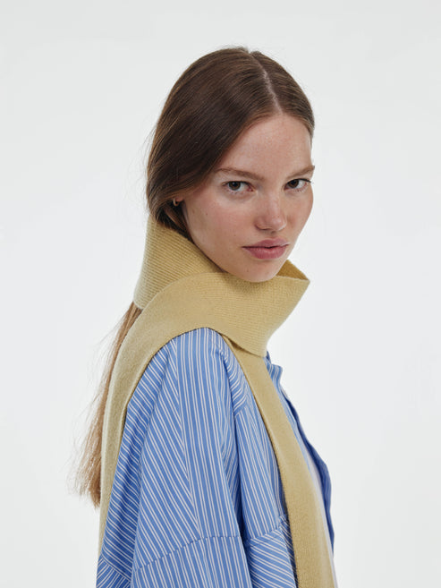 Mini Soft Wool Scarf - Soft Yellow