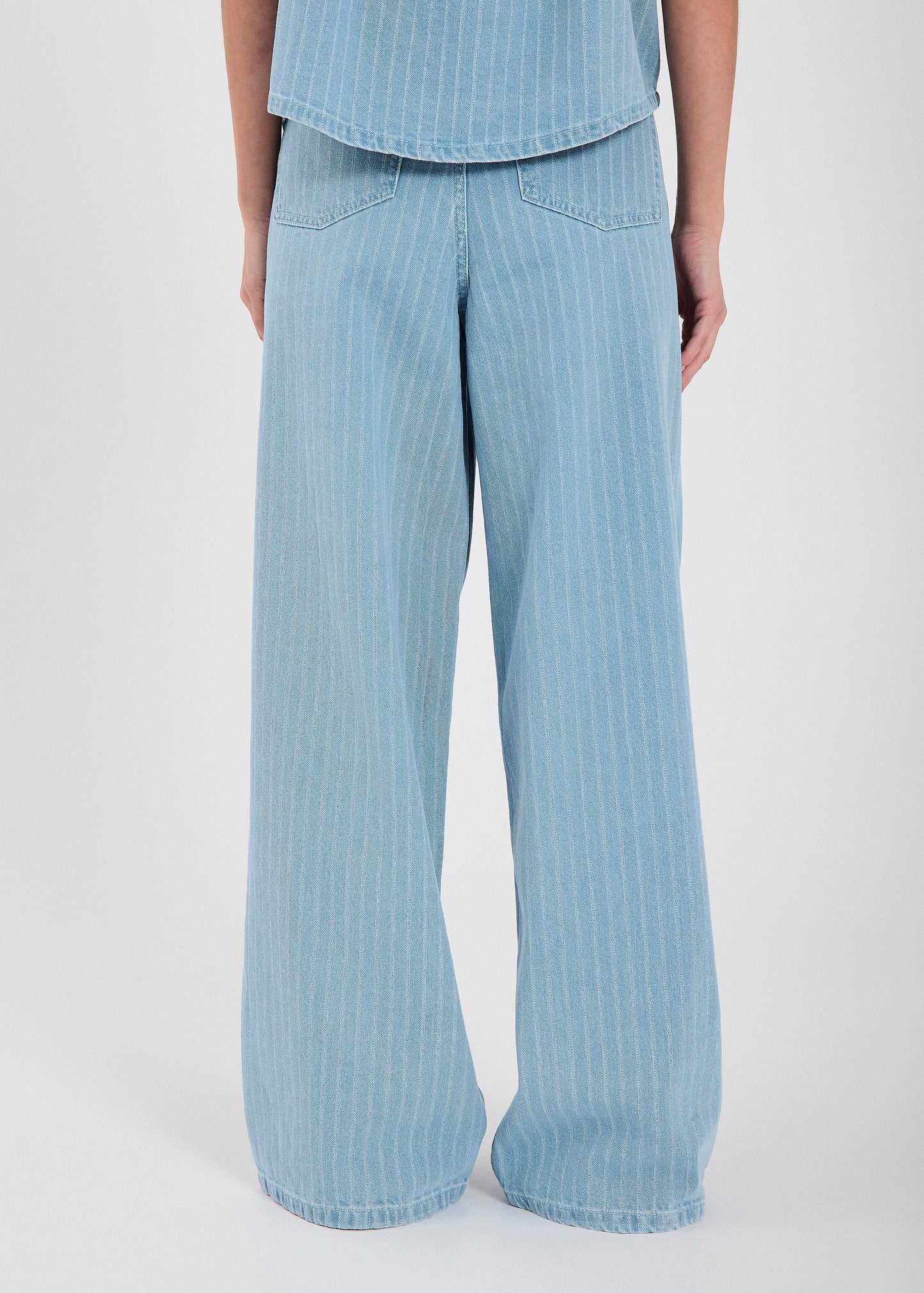 Hannali Wide Jeans - Light Blue Stripe