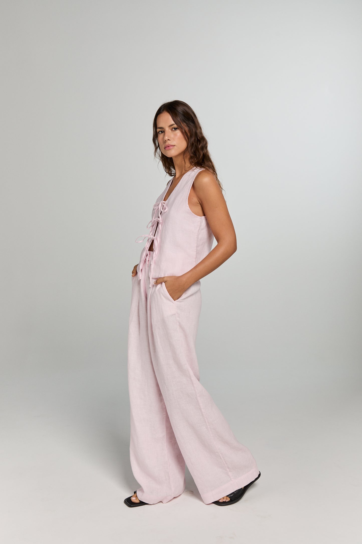 Logan Linen Pants - Soft Pink