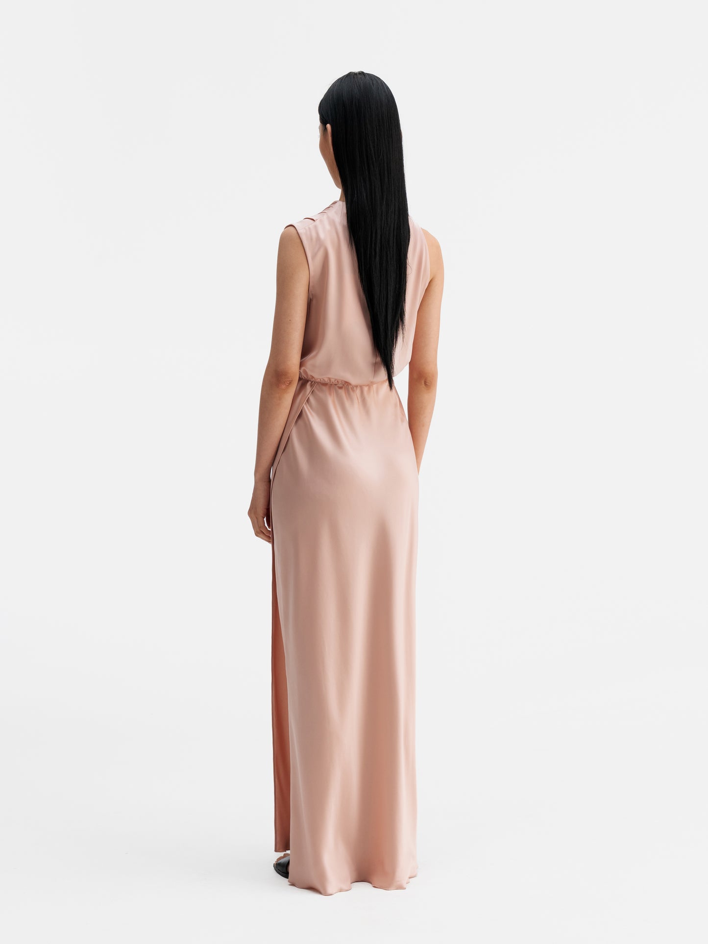 Lima Satin Dress - Dusty Pink