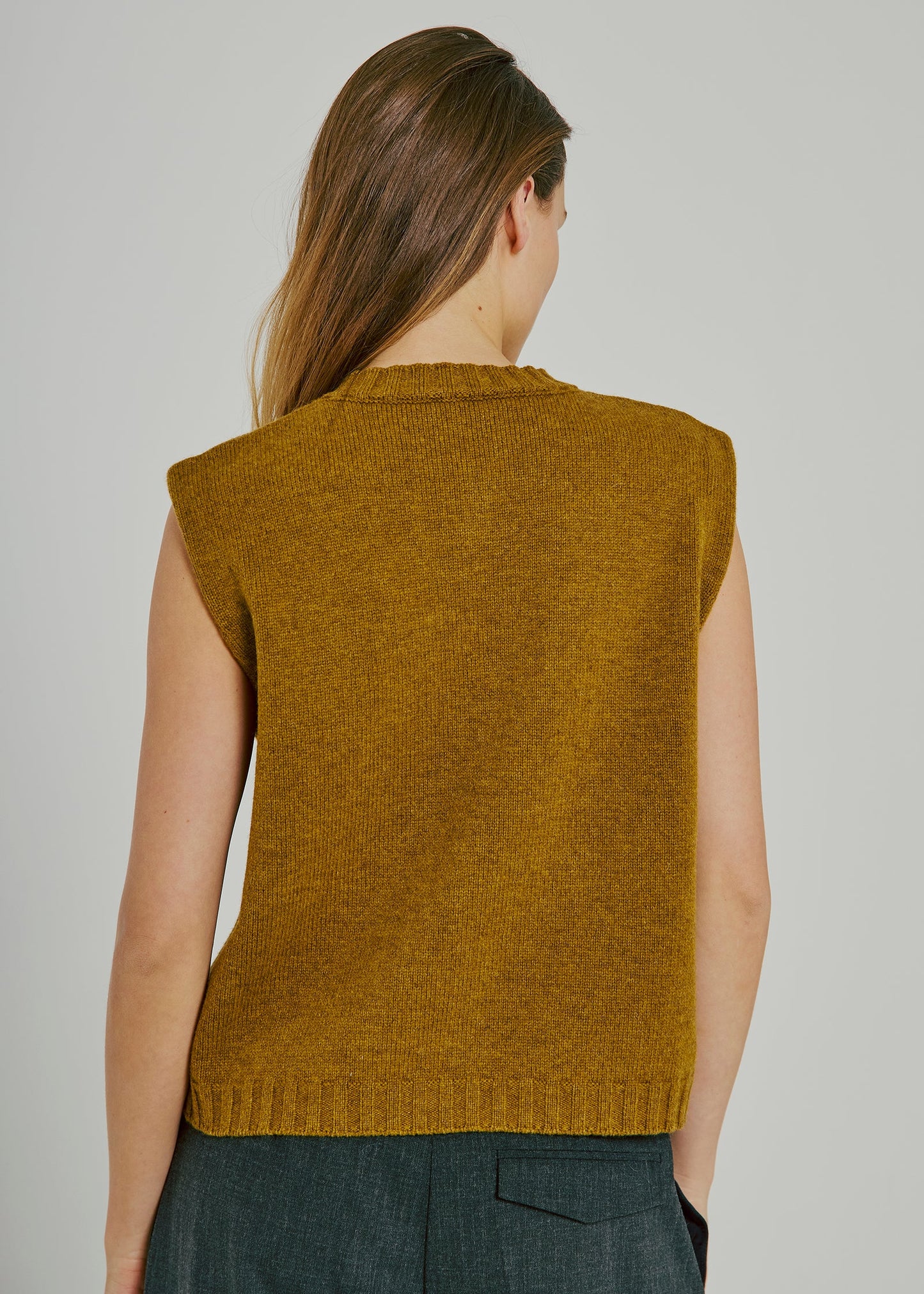 Lucinda Wool Knit Waistcoat - Olive