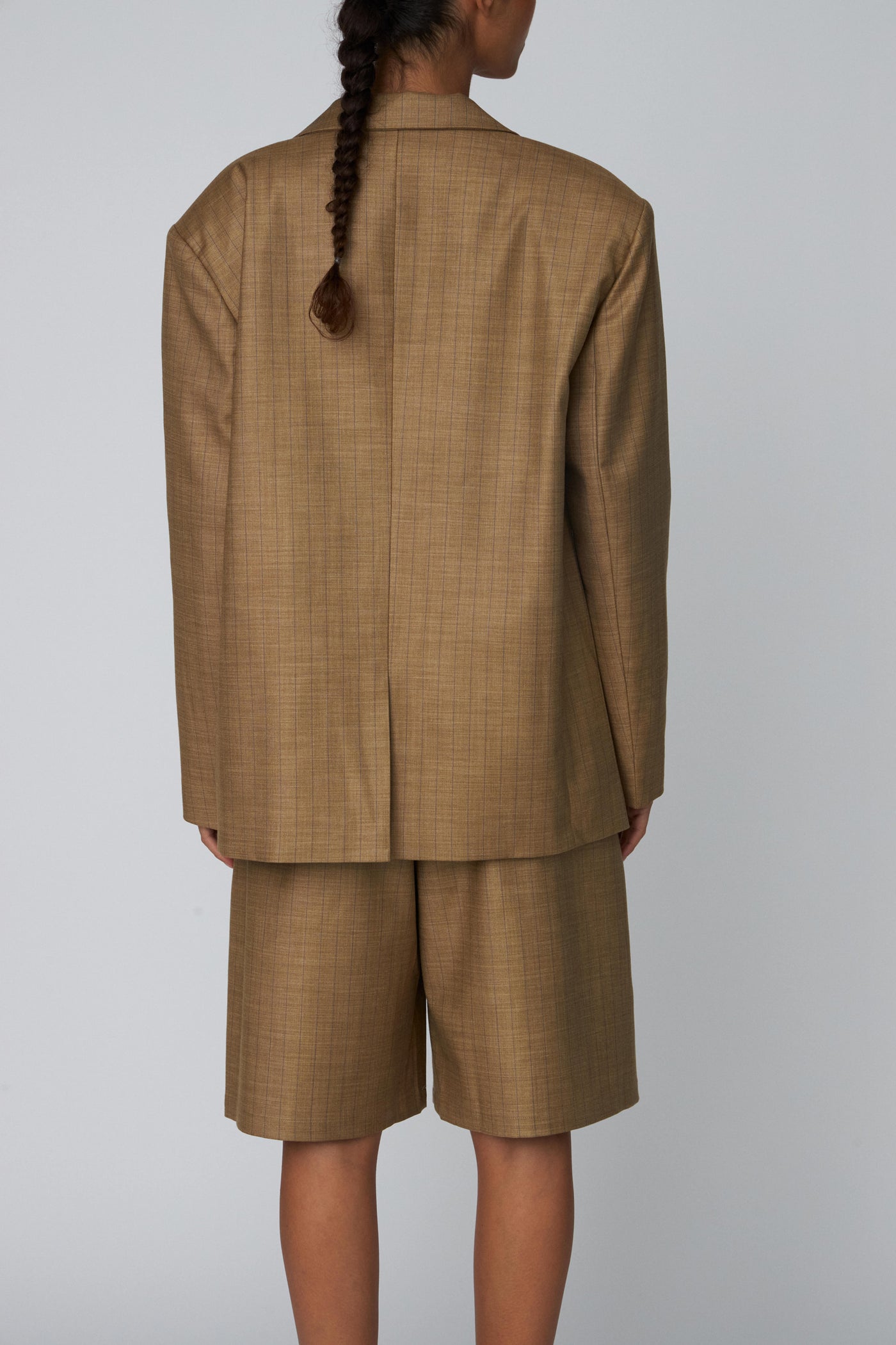 Pin Striped Blazer - Khaki