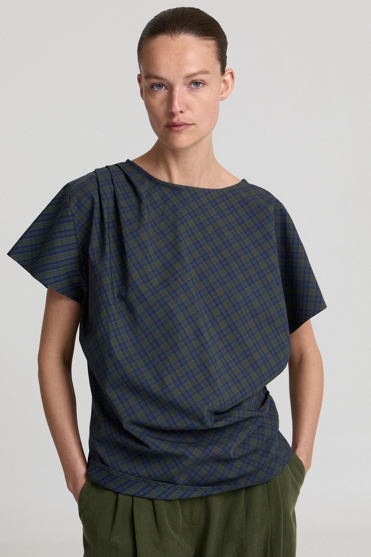 Robin Top - Khaki Checked
