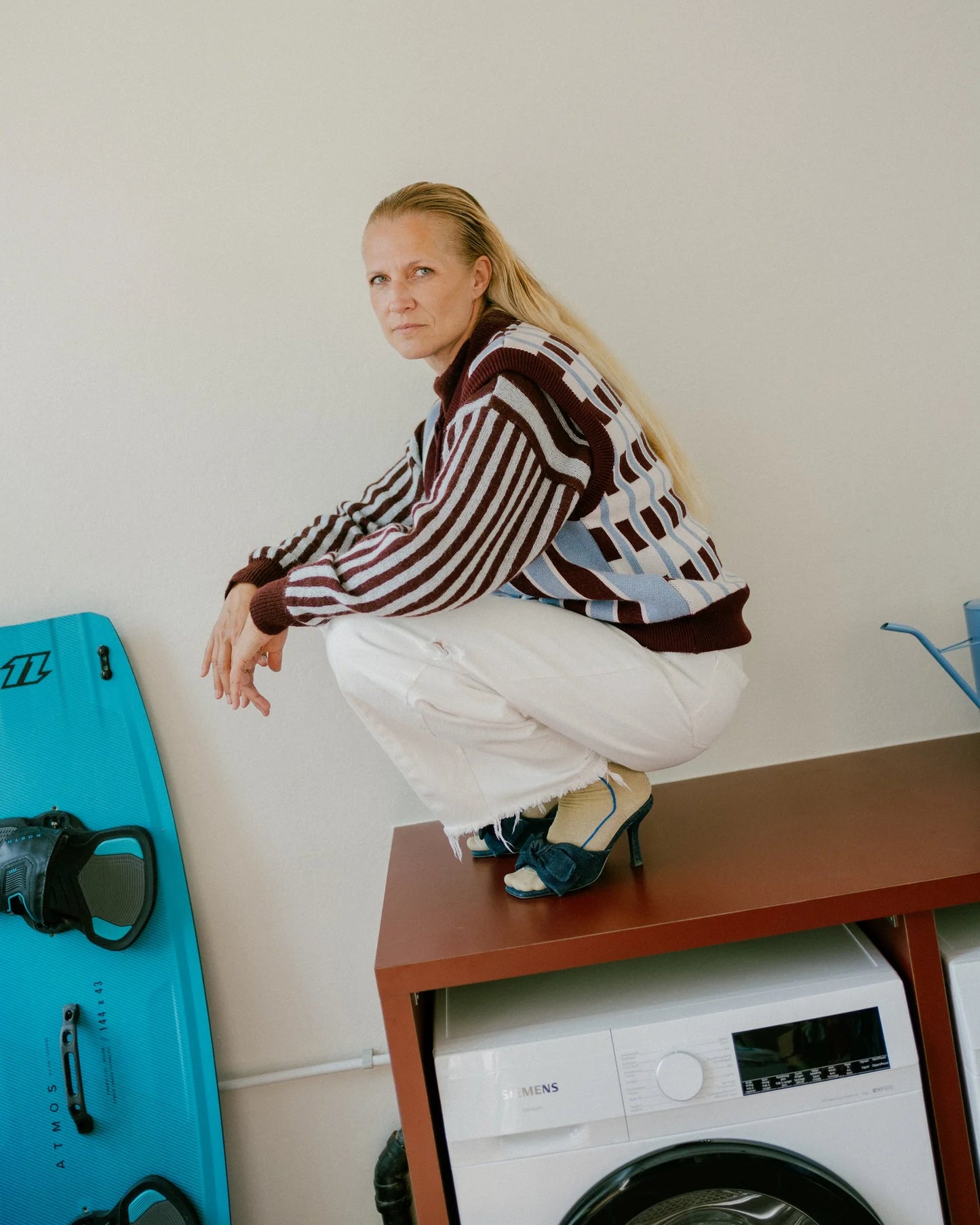 Veerle Knit - Blauw / Aubergine