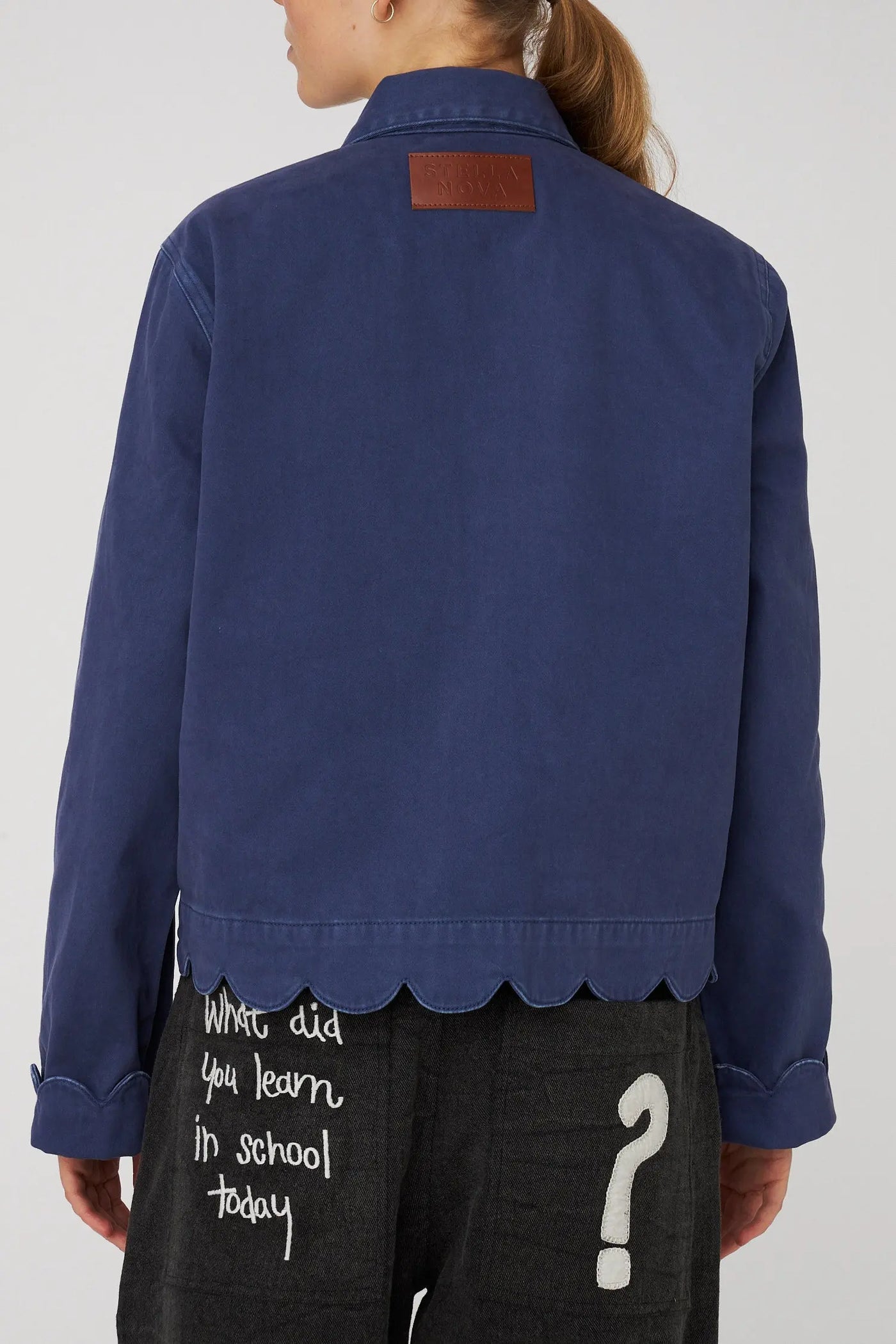 Shirt with Scallop Edge - Dust Blue