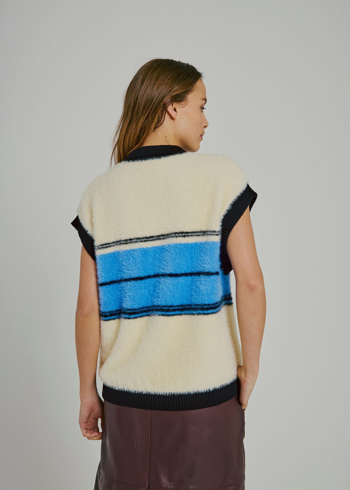 Sky Knit Waistcoat - black/blue