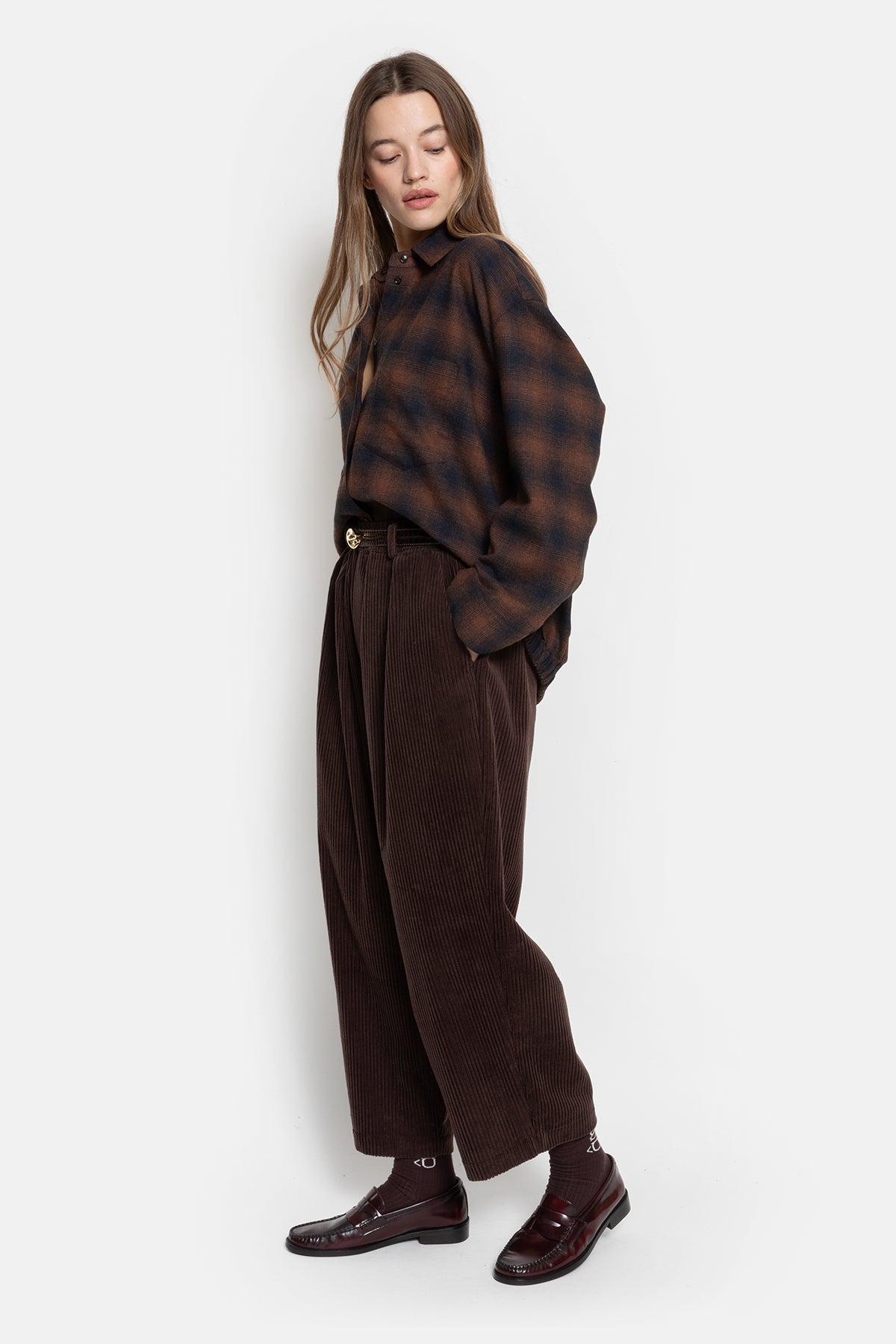 Kick Velvet Pants - Brown