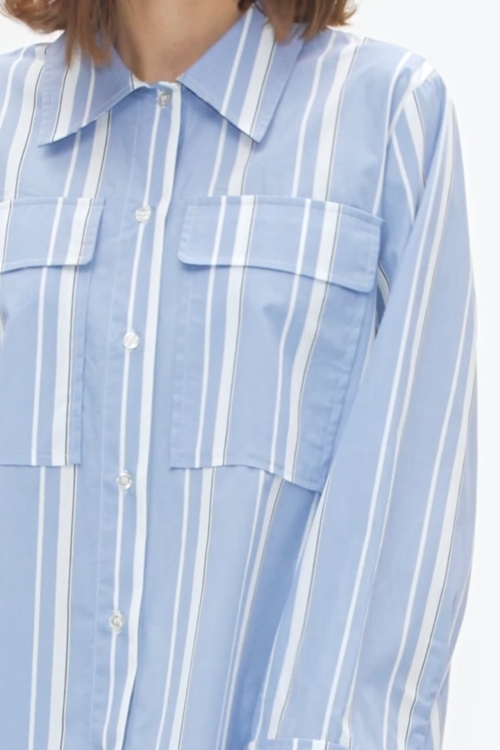 Milo Blouse - Breezy Blue Stripe