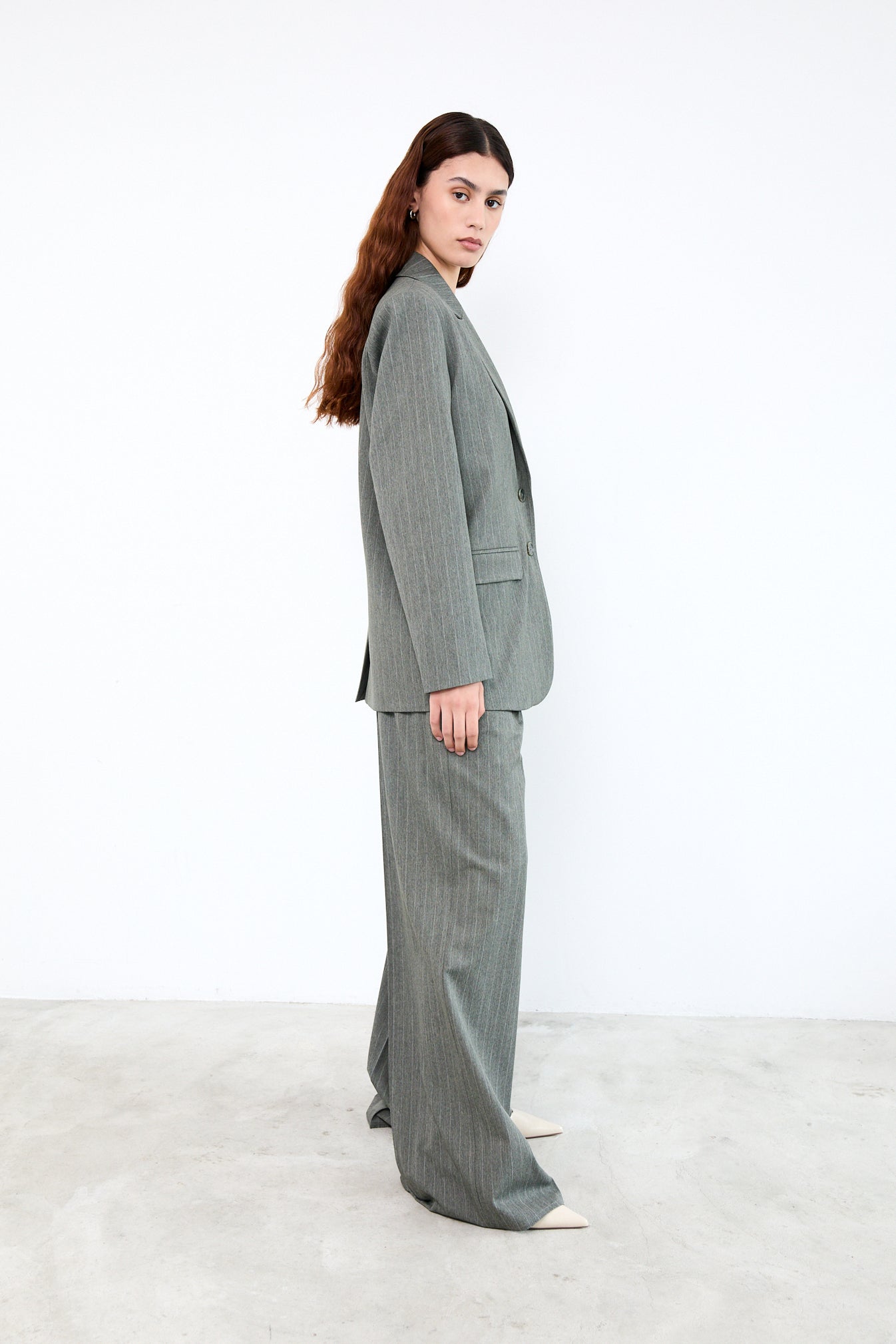 Logan Pants - Green Pinstripes