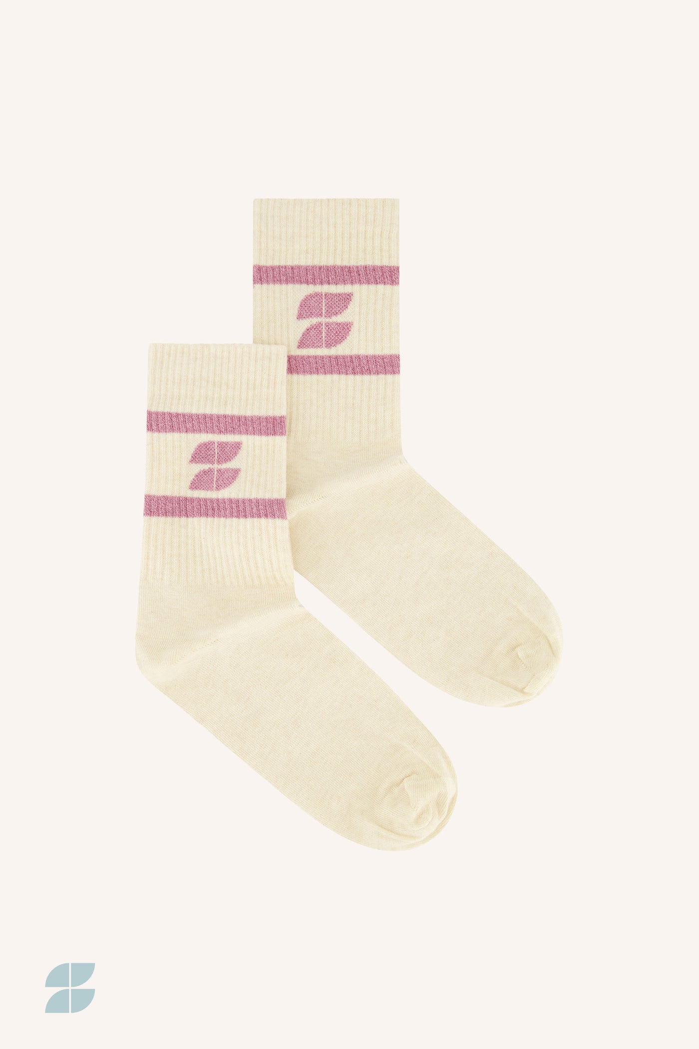 Logo Sparkle Oyster Socks - Ash Rose