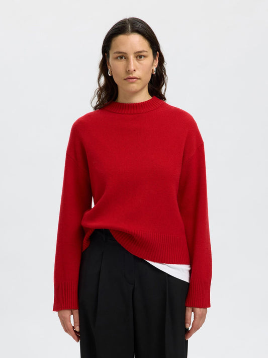 Cille LS Knit Cardigan - Equestrian Red