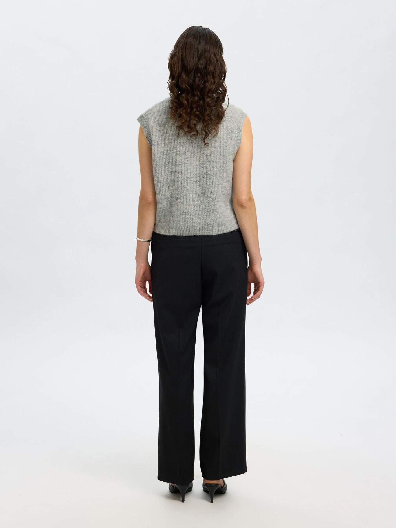 Lulu Button Vest - Light Grey