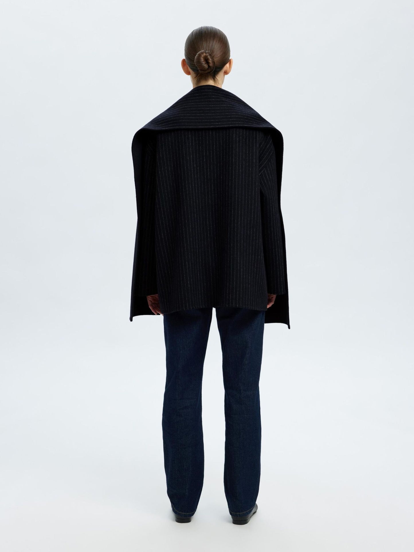 Pam Scarf Pin Stripe Jacket - Dark Sapphire