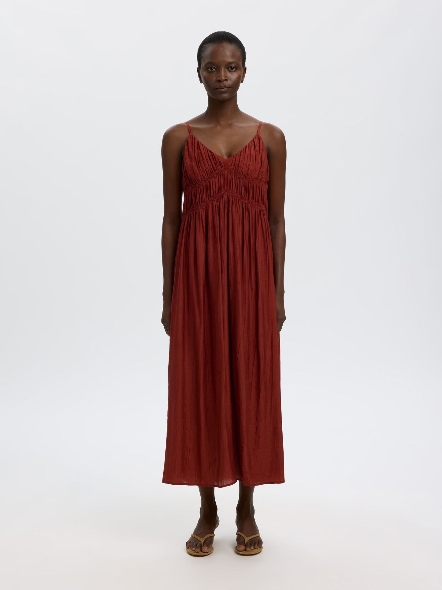 Jackie Ankle Dress - Cherry Mahogany