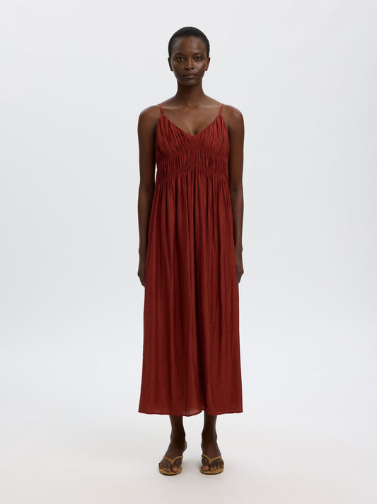 Jackie Ankle Dress - Cherry Mahogany