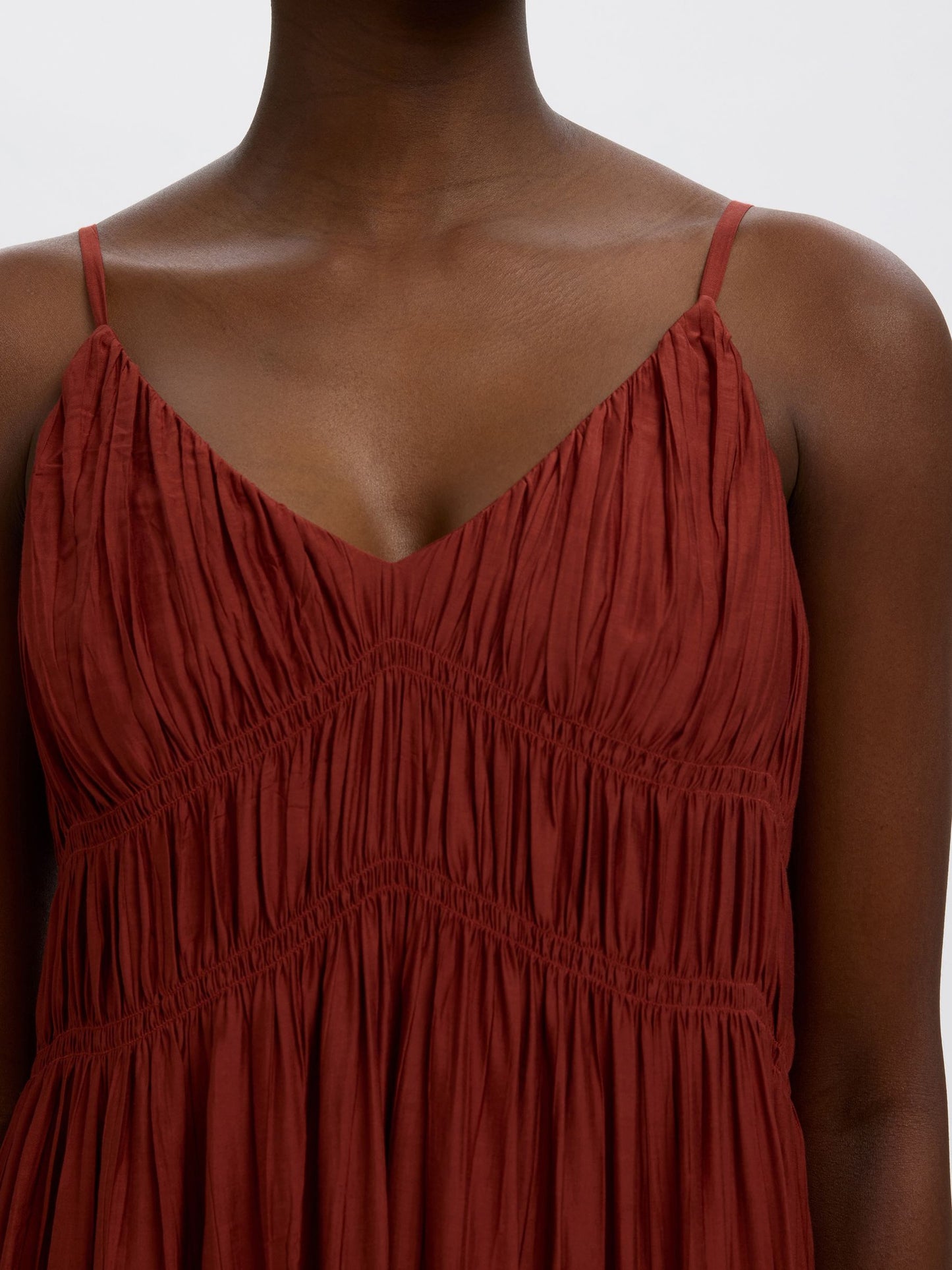 Jackie Ankle Dress - Cherry Mahogany
