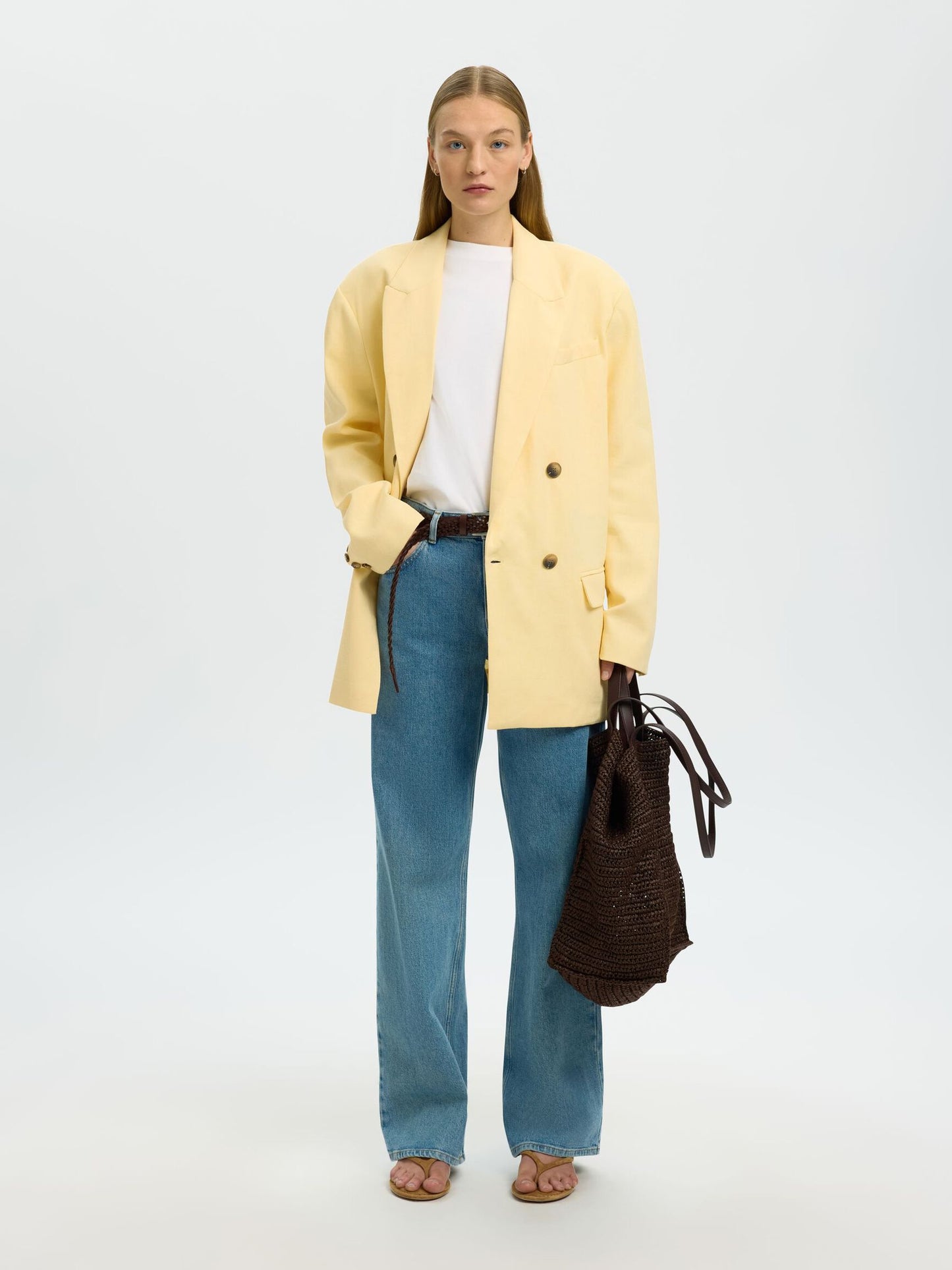 Marlie Oversized Blazer - Italian Straw