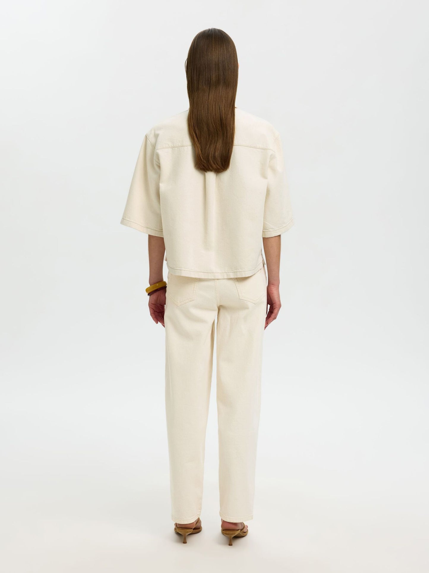 Liva - Tenna Polo Denim Shirt - Egret
