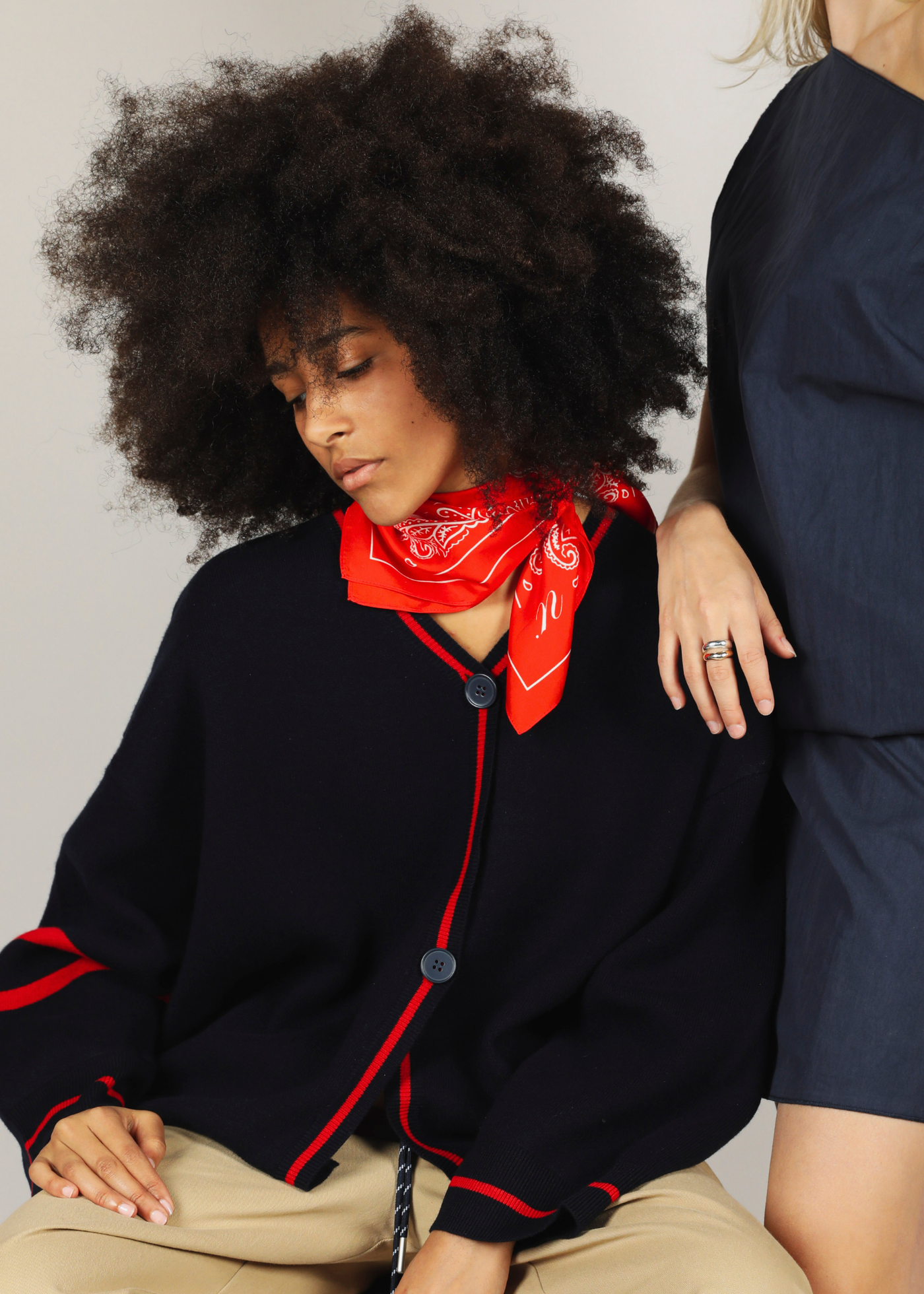 Benny Cardigan - Navy / Red