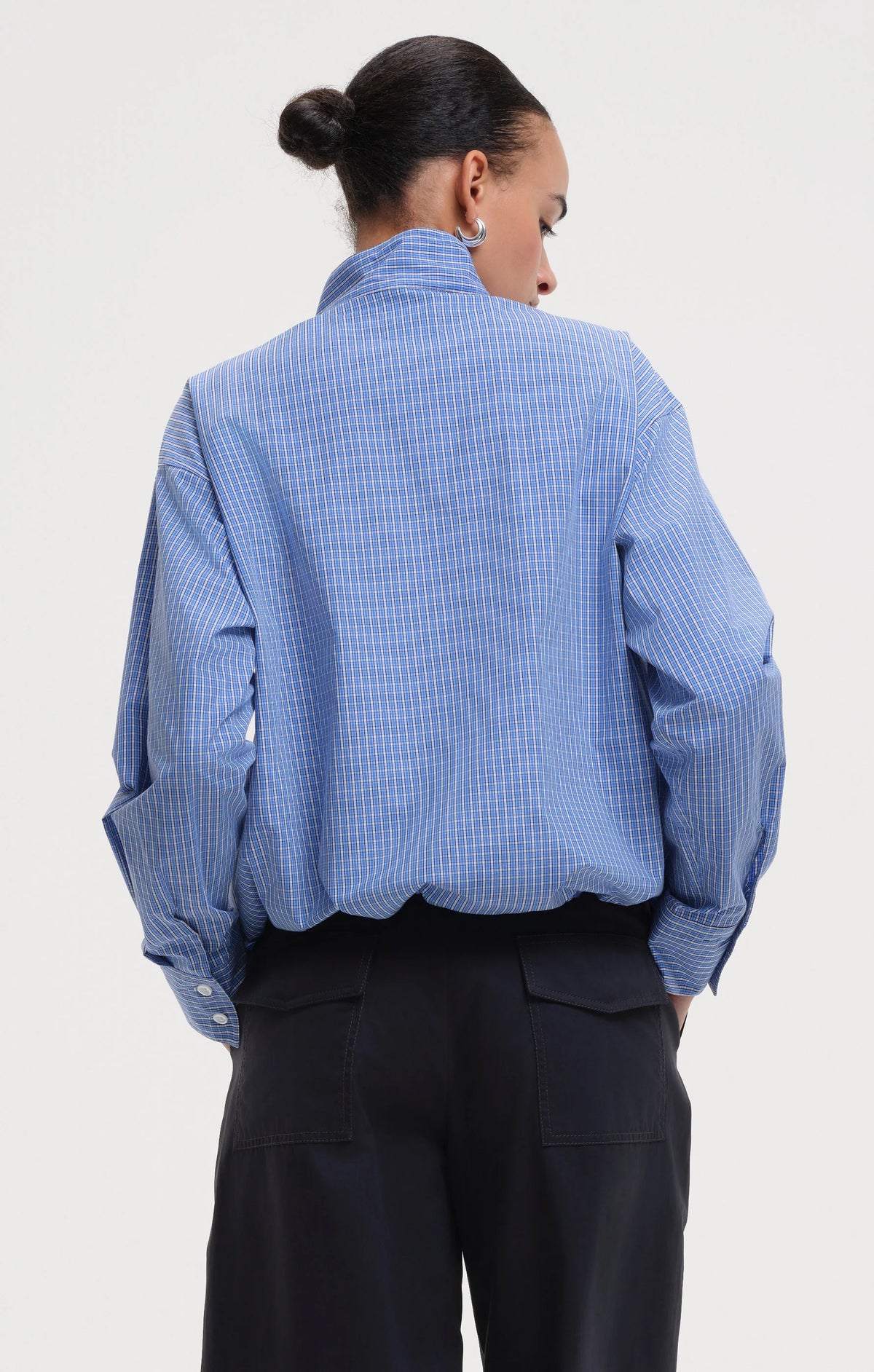 Tasia Drawcord Shirt - Light Blue