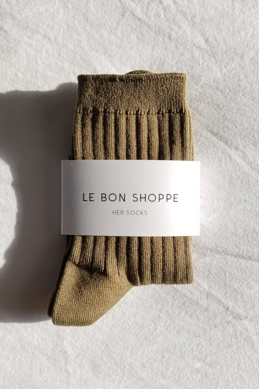 Her Socks Cotton - Pesto