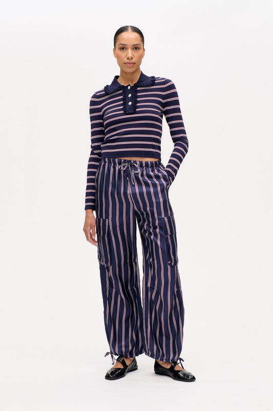 Catarin Polo - Navy Plum Stripe