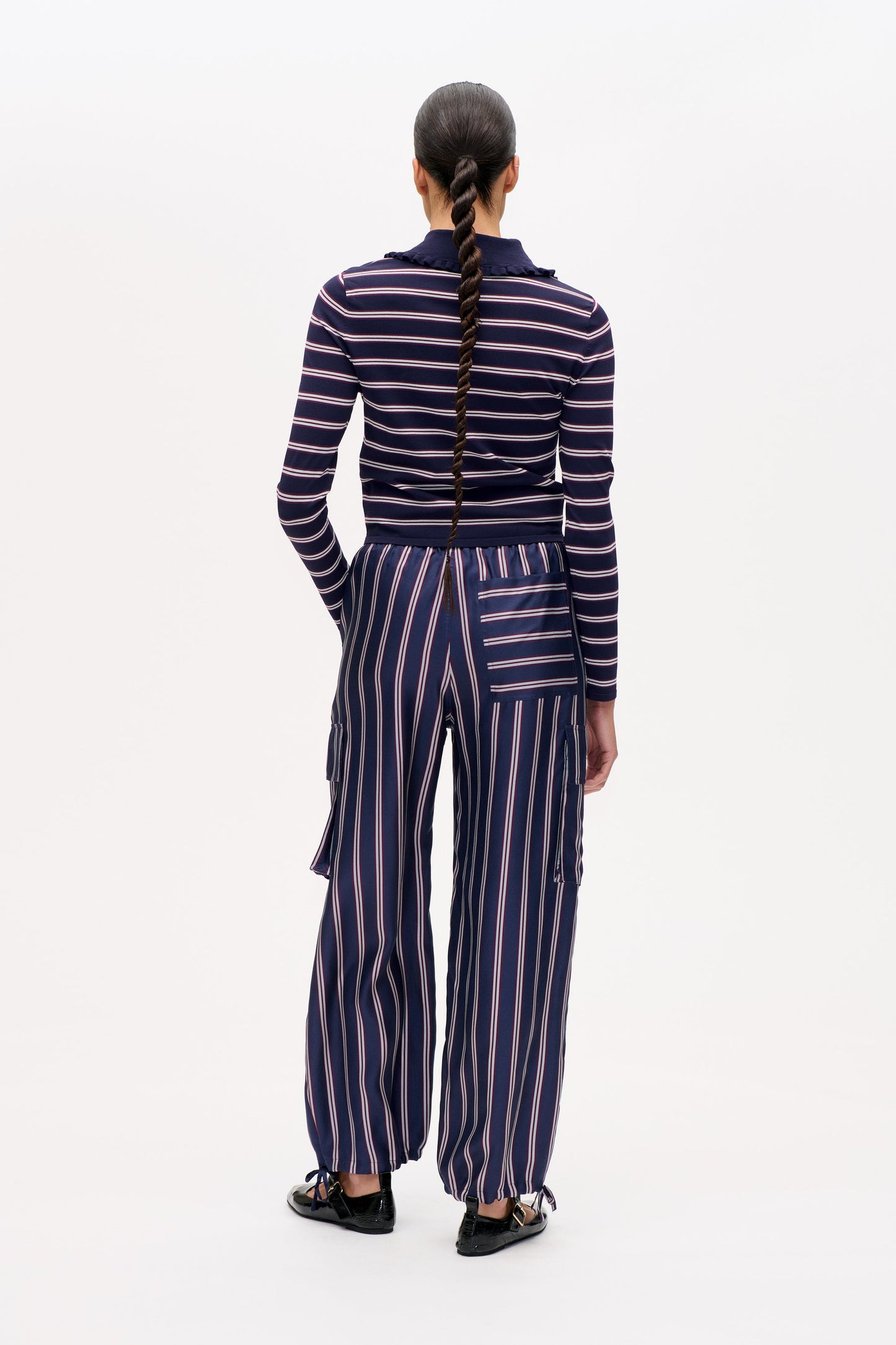 Catarin Polo - Navy Plum Stripe