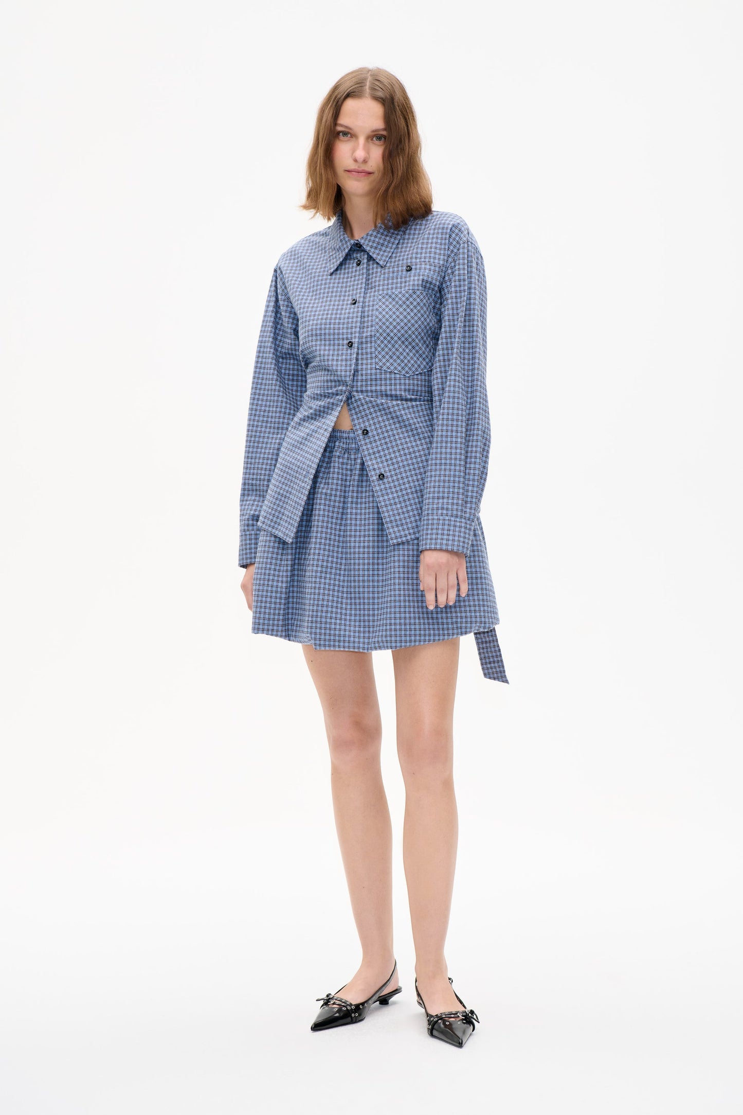 Matina Shirt - Blue Flannel Check