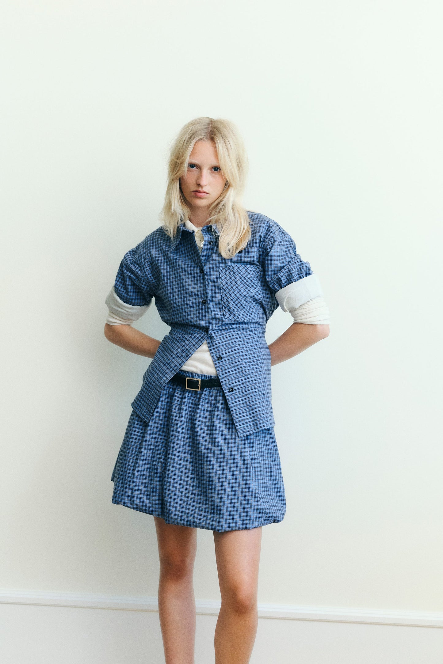 Matina Shirt - Blue Flannel Check