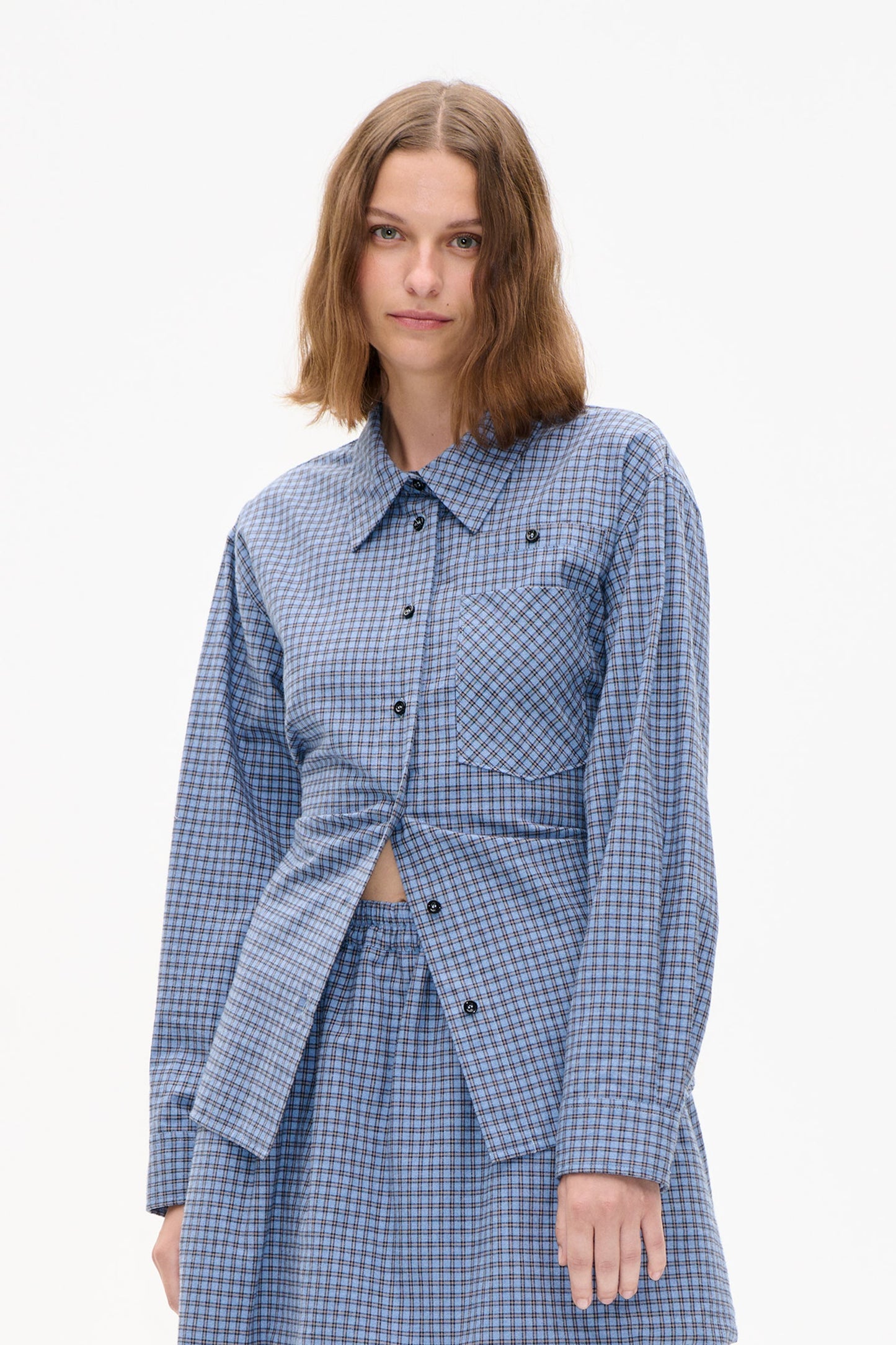 Matina Shirt - Blue Flannel Check