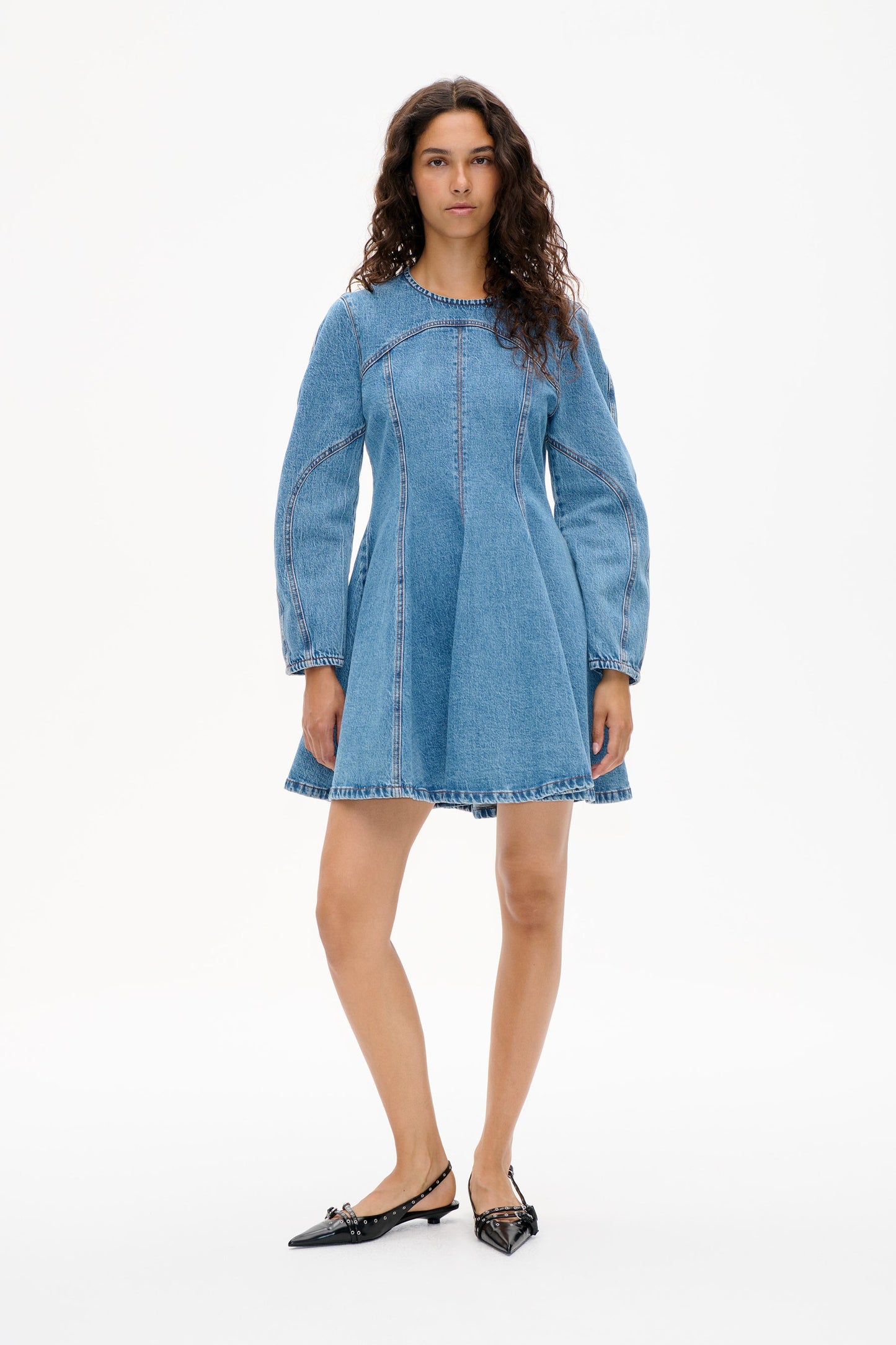 Aney Dress - Denim Suede Mix