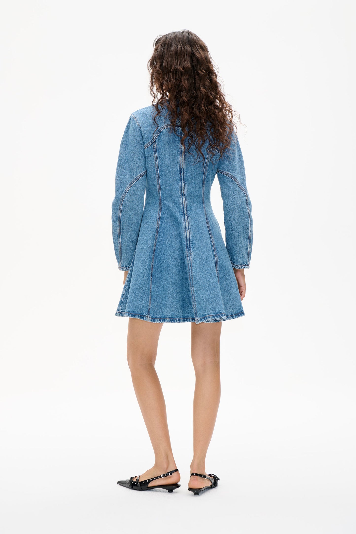 Aney Dress - Denim Suede Mix