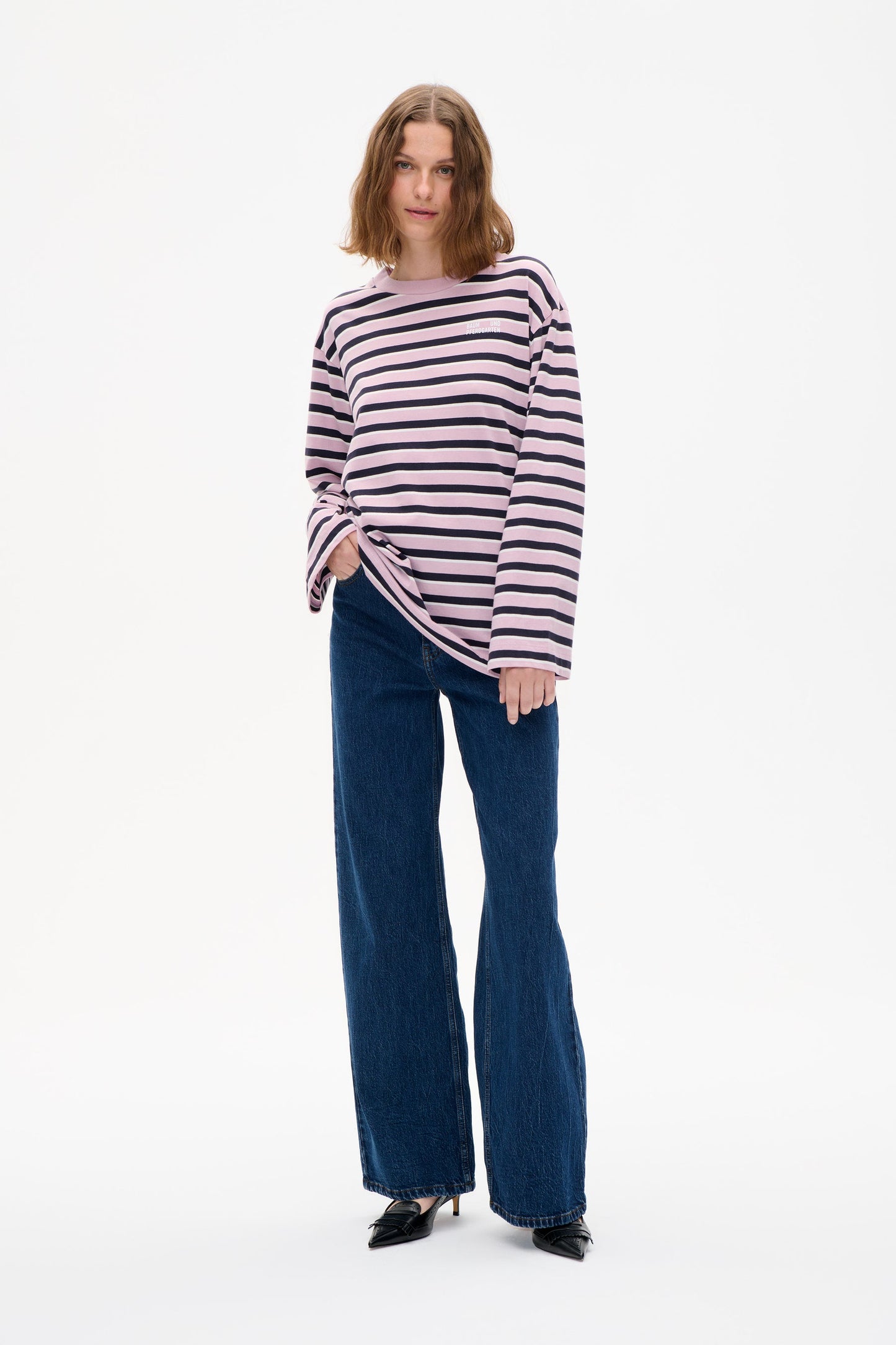 Jeevana T- Shirt - Dawn Pink Stripes