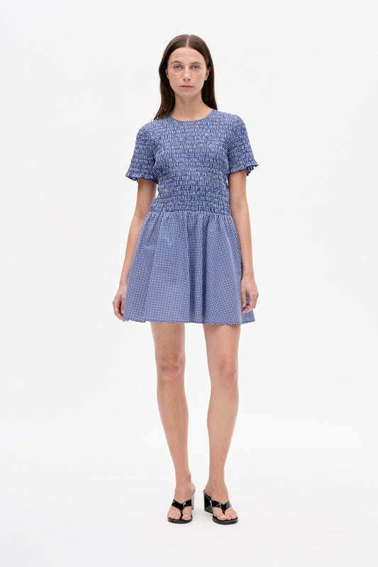 Assandra Dress - Mini Blue Check