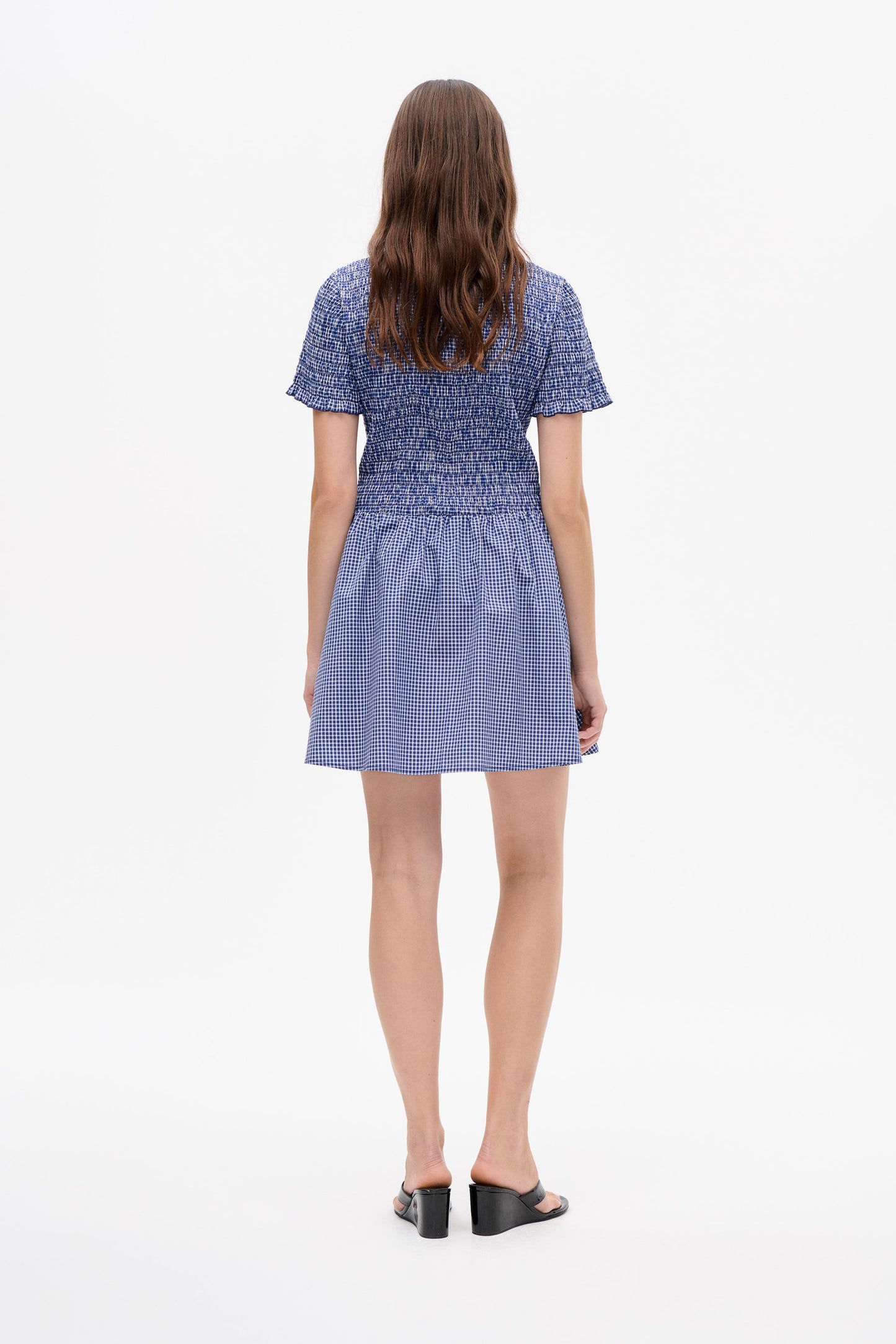 Assandra Dress - Mini Blue Check