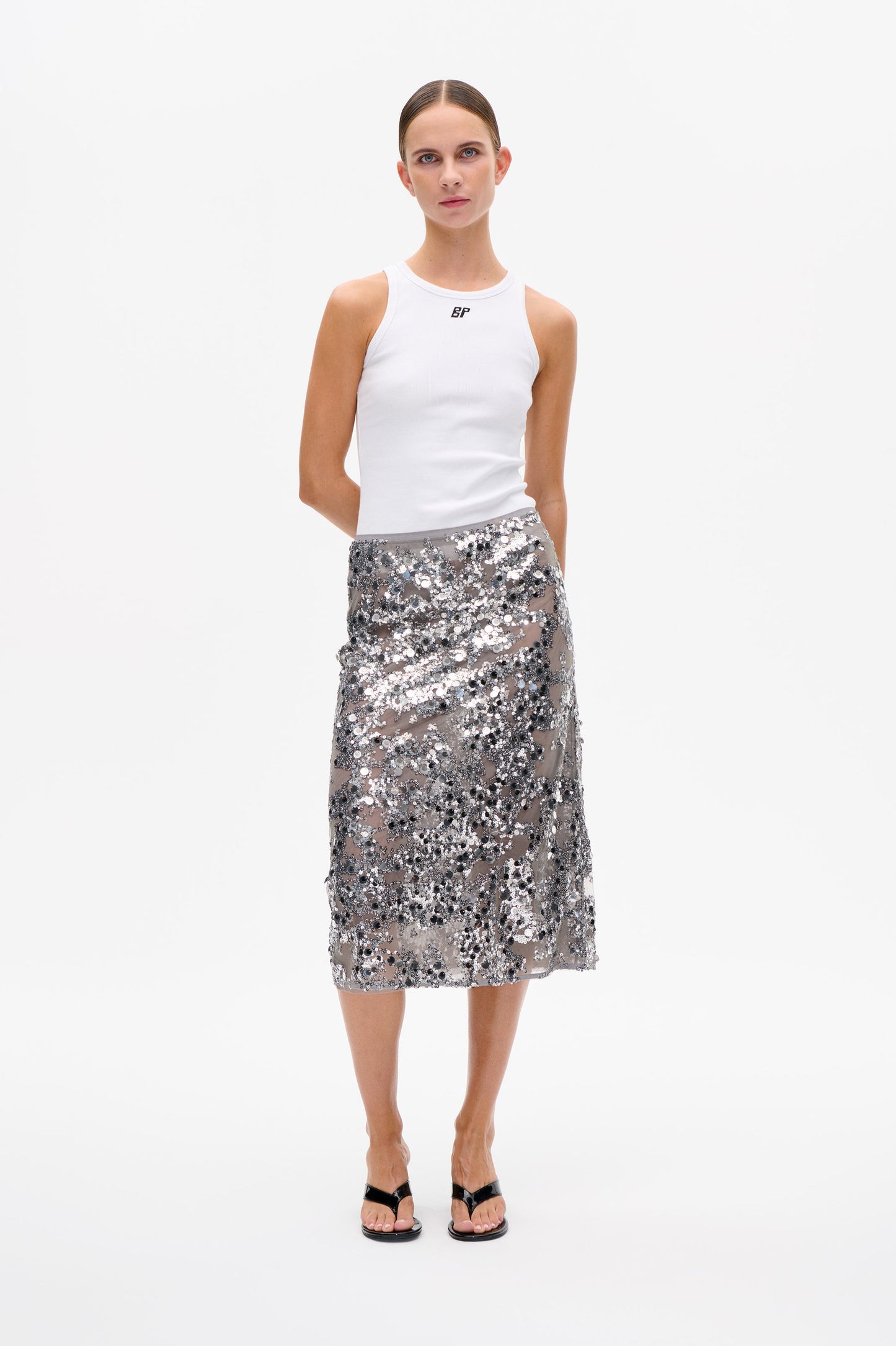 Shania Skirt - Grey Sequins
