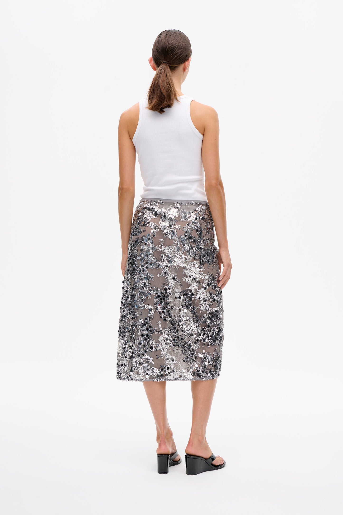 Shania Skirt - Grey Sequins