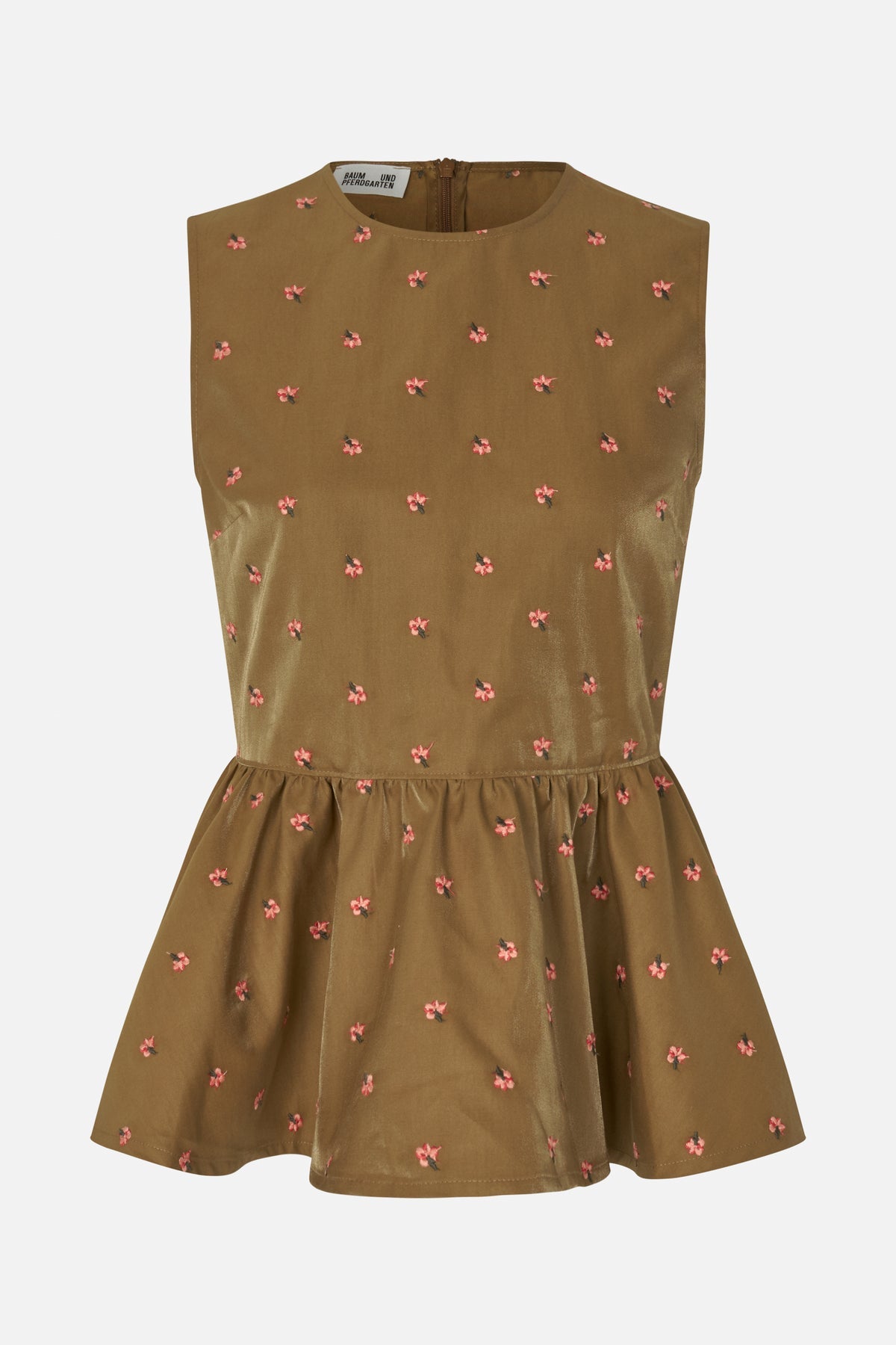 Marlen Top - Brown Rose Flower
